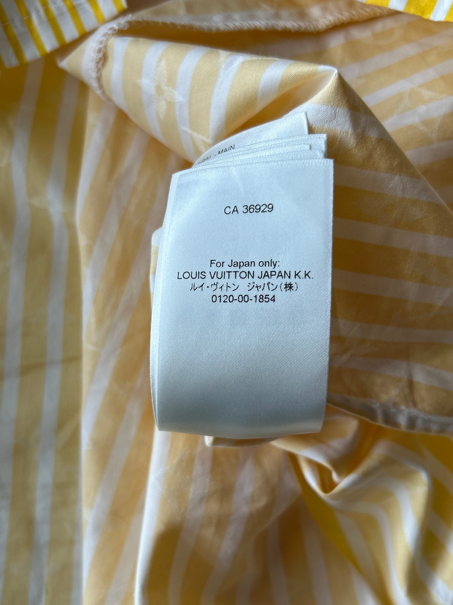 Louis Vuitton Yellow & White Striped Monogram Denim Button Up Shirt