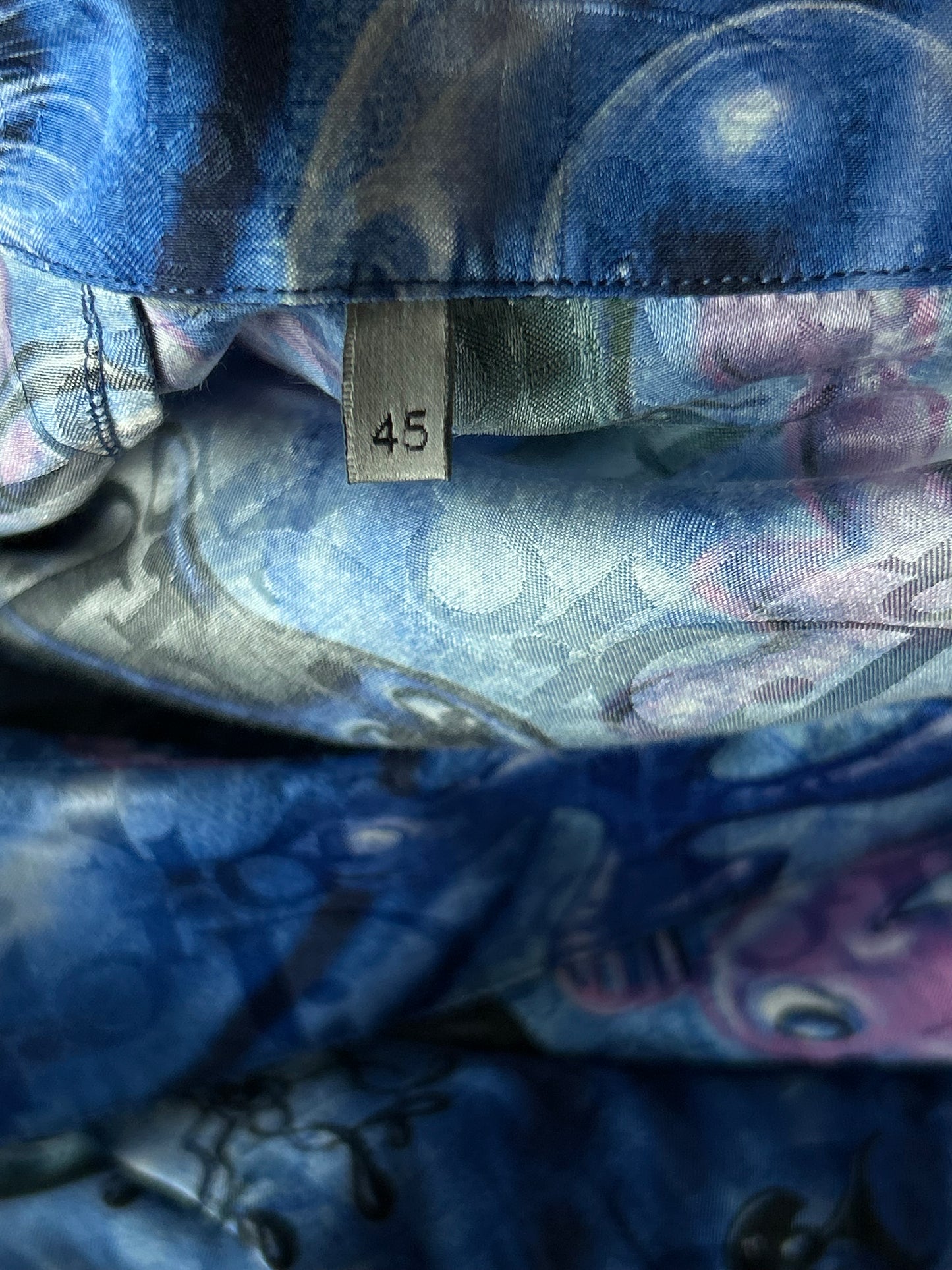 Dior Kenny Scharf Blue Oblique Button Up Shirt