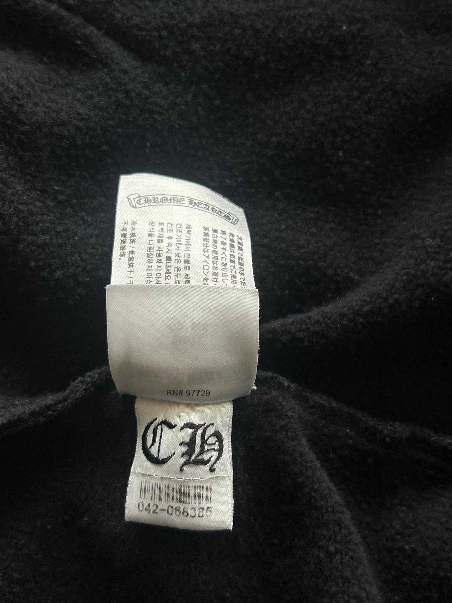 Chrome Hearts Black & White Las Vegas Horseshoe Logo Zip Up Hoodie