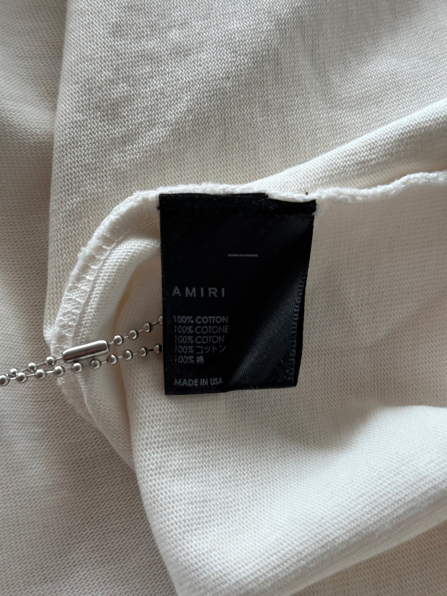 Amiri White & Red Flocked Logo T-Shirt