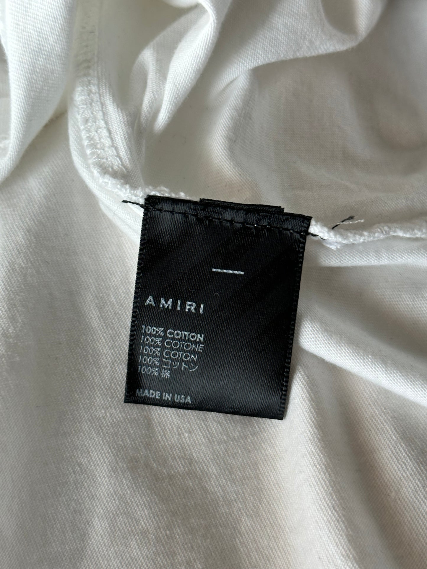 Amiri White & Black Distressed MA Bar Logo T-Shirt