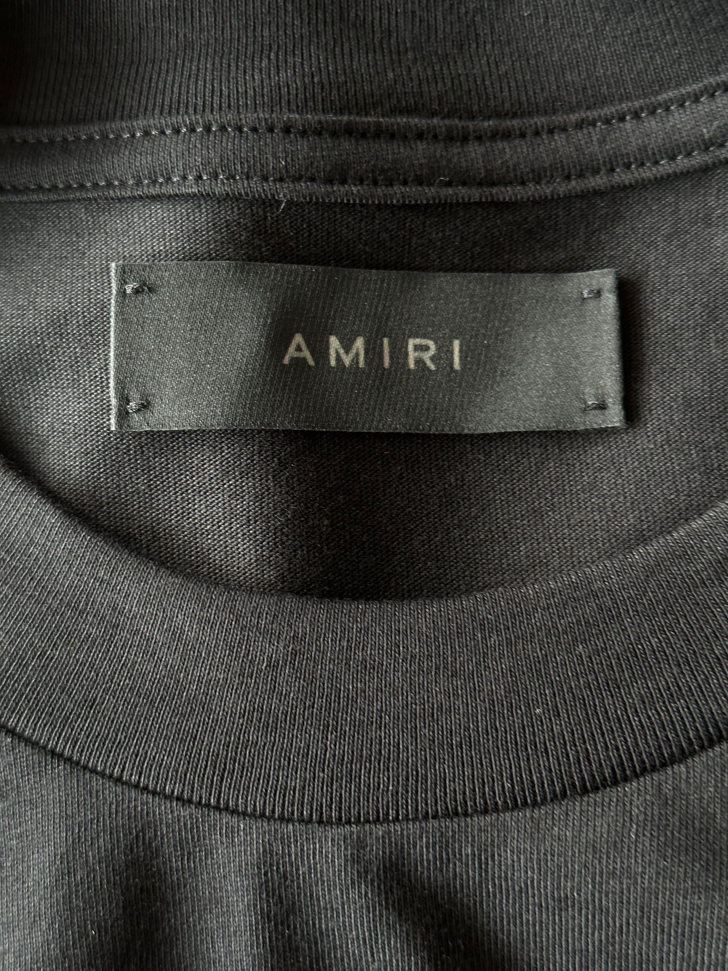Amiri Black & Red Staggered Logo T-Shirt