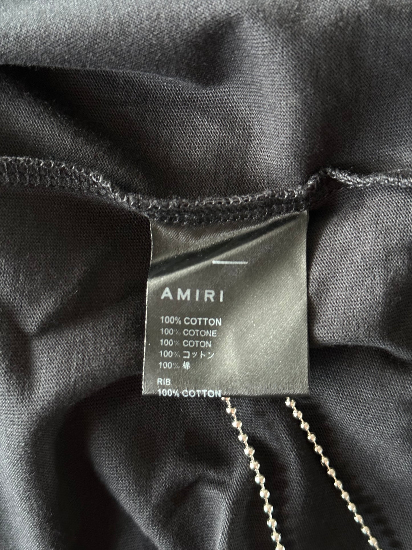 Amiri Black & Red Staggered Logo T-Shirt