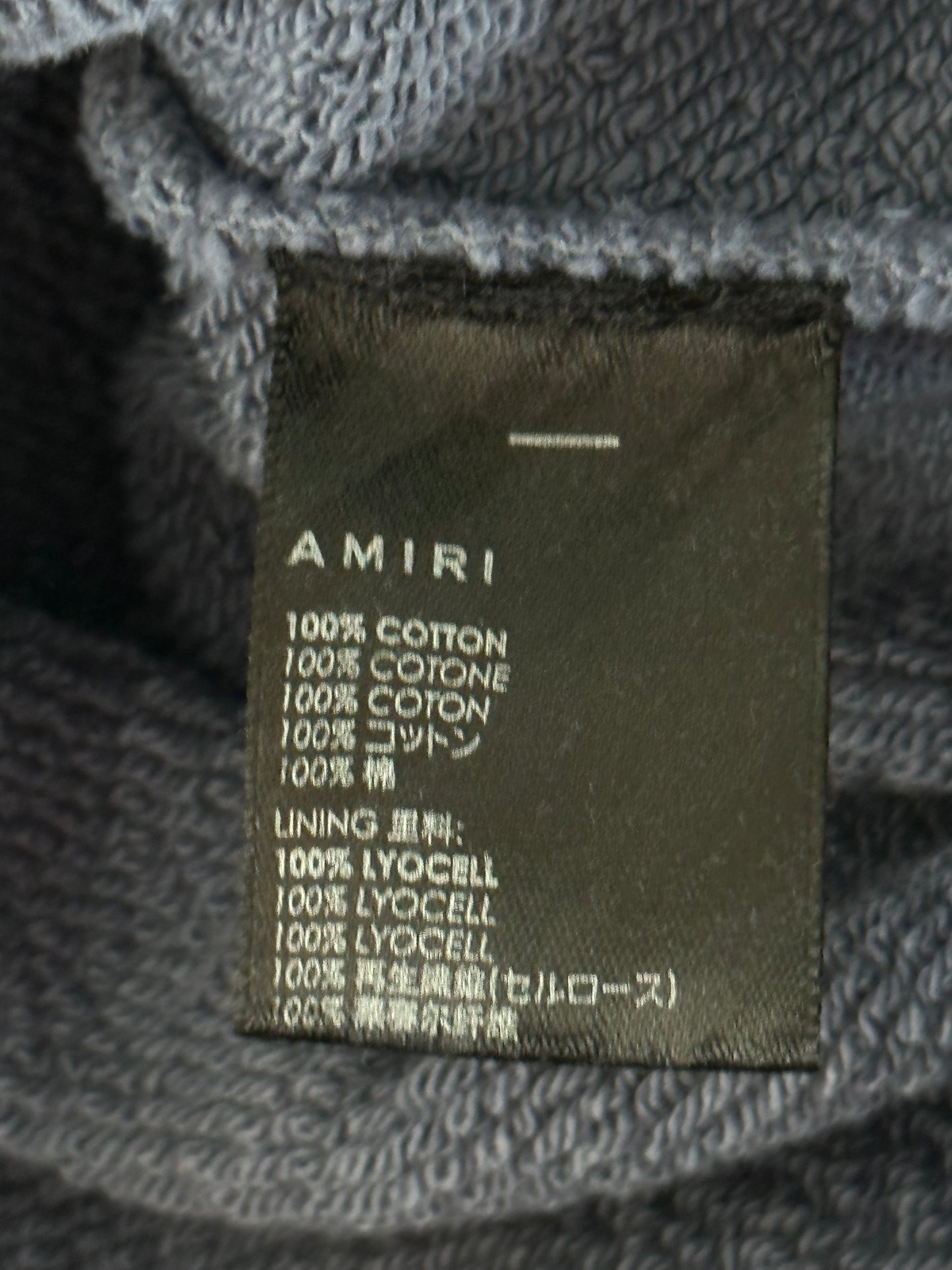 Amiri Blue & White 22 Distressed Logo Hoodie