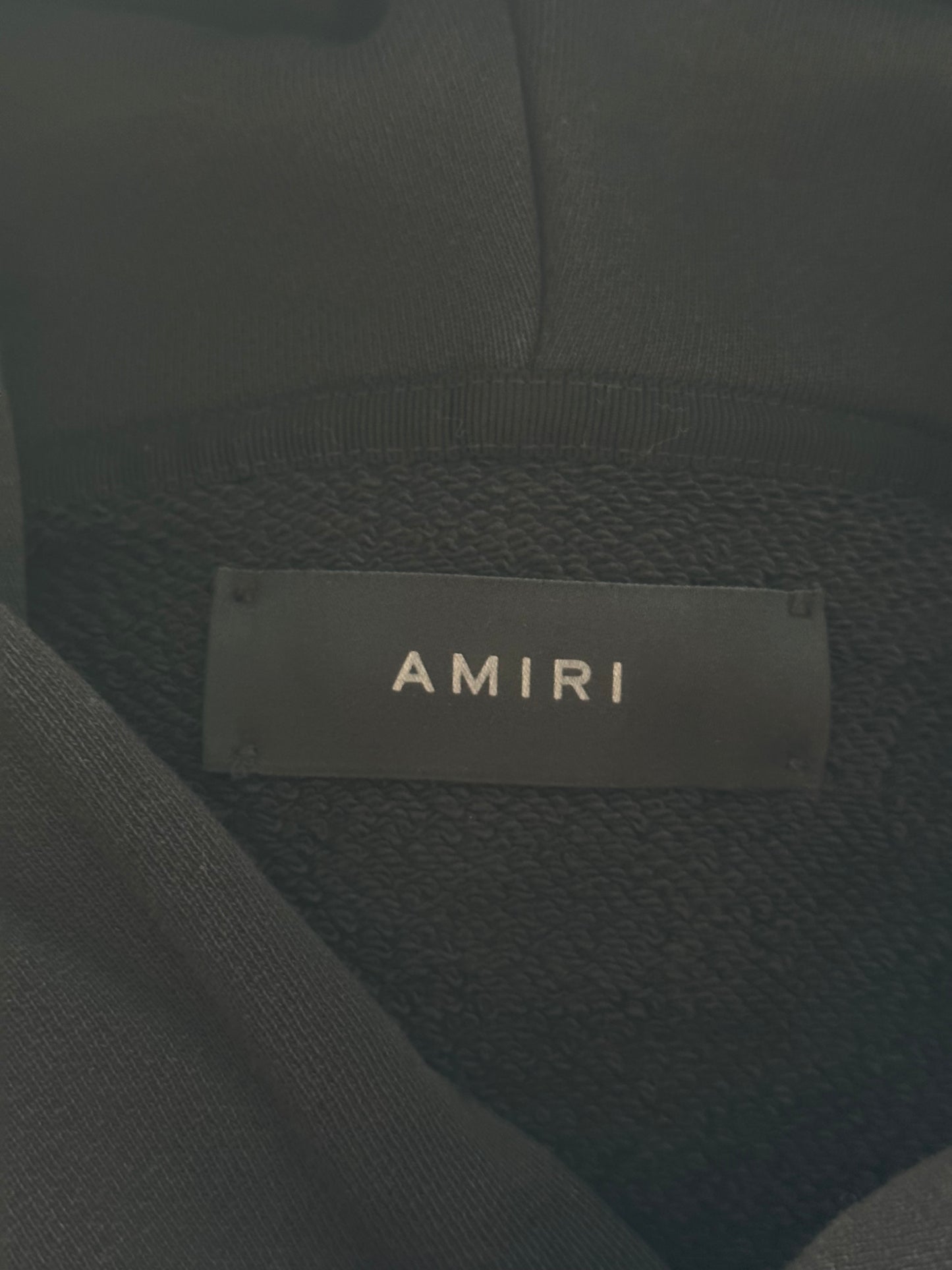 Amiri Black & Red Staggered Logo Hoodie