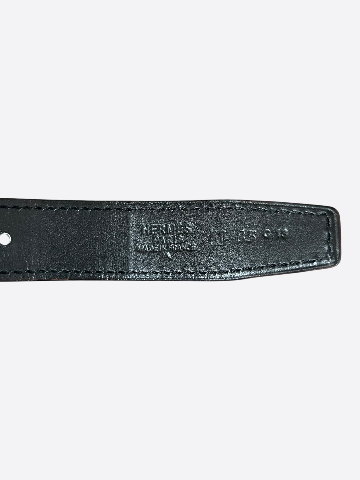 Hermes Black & Gold Crocodile Constance Belt