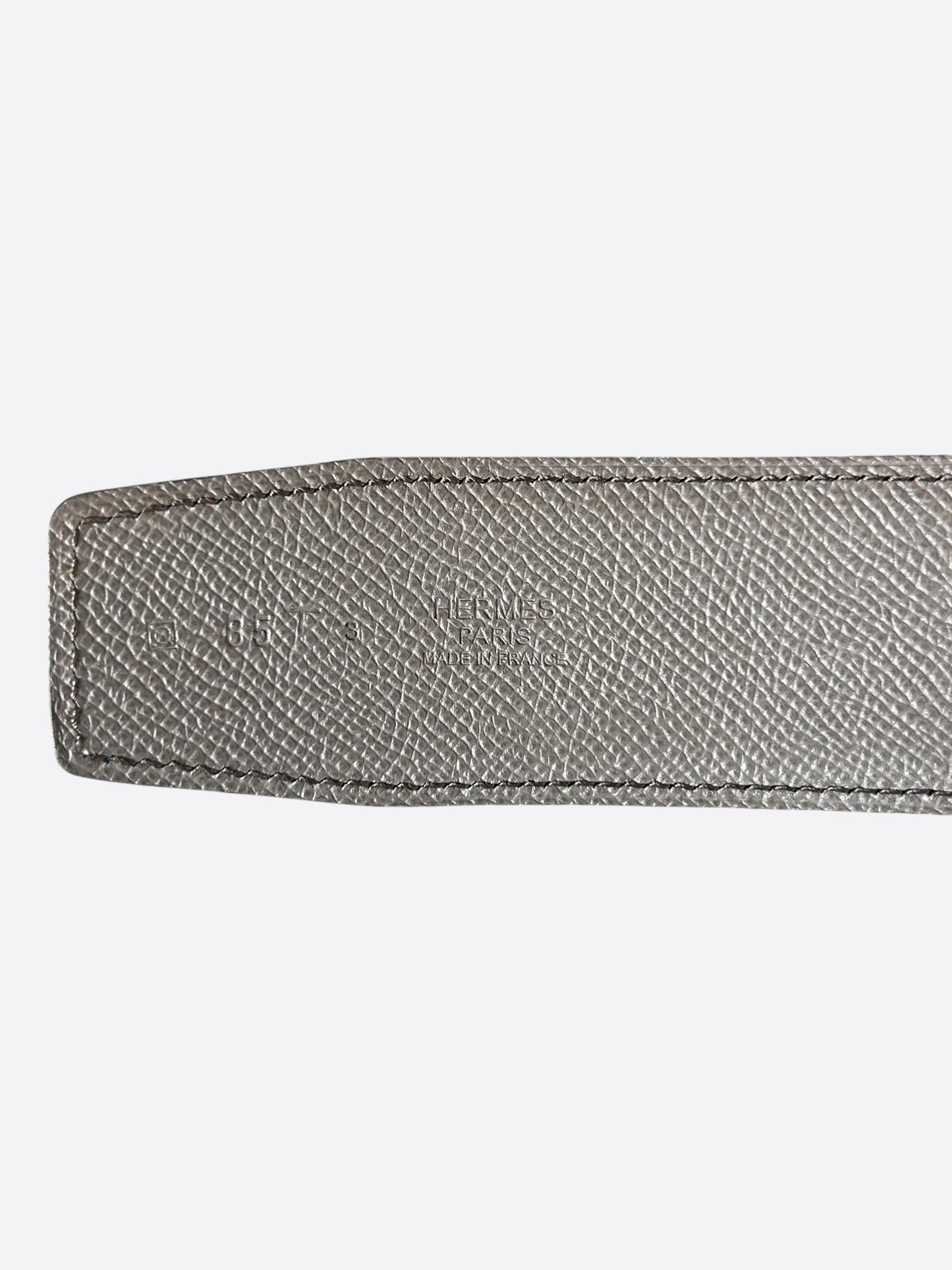 Hermes Purple & Grey Palladium Constance Reversible Belt