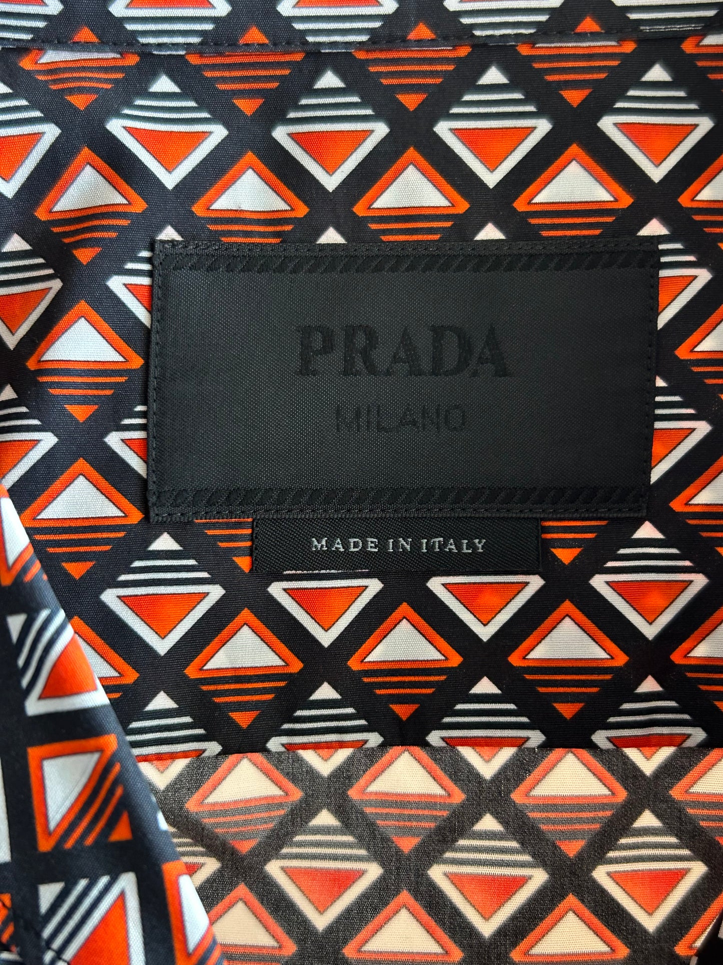 Prada Multicolor Allover Logo Button Up Shirt