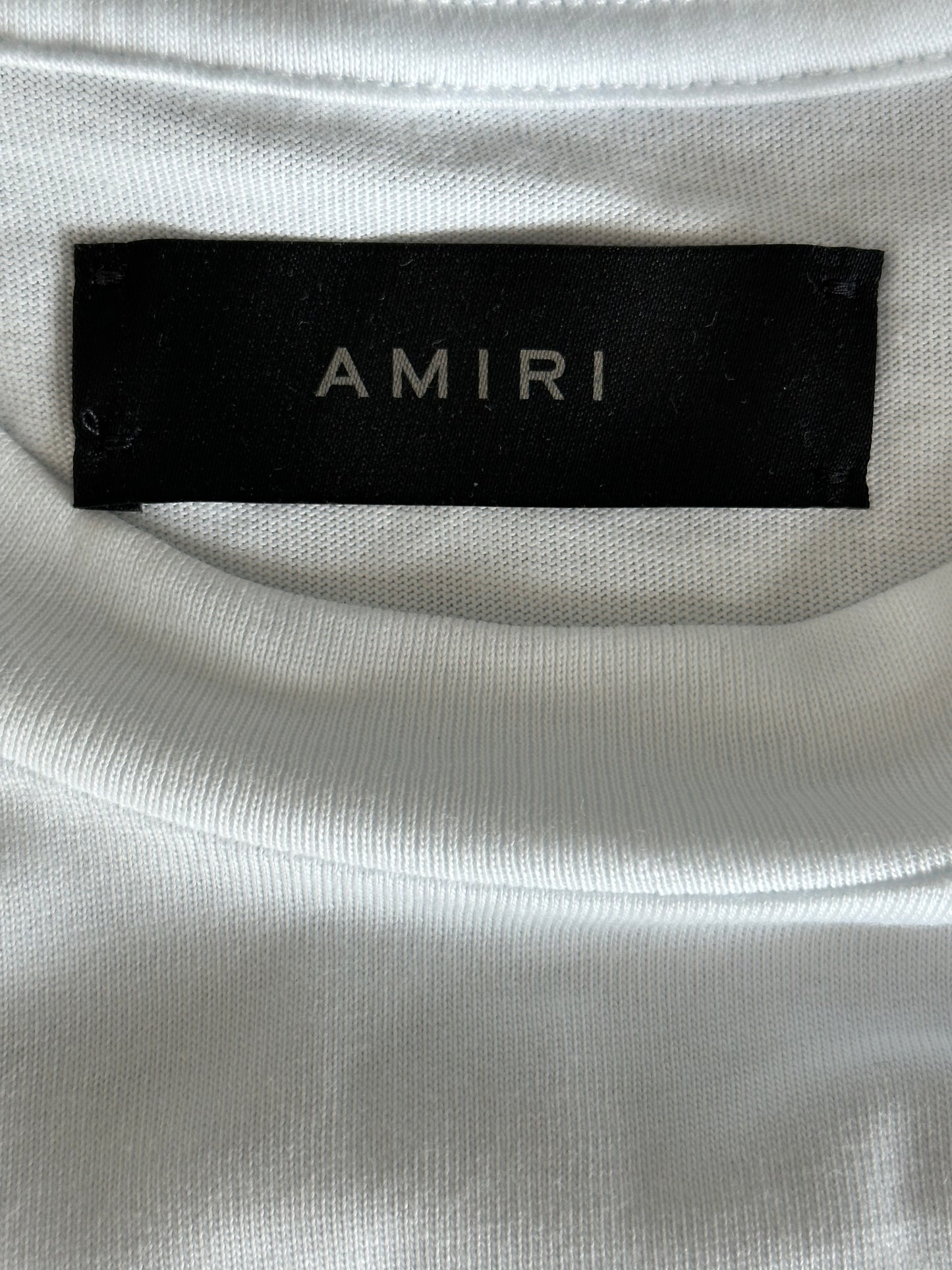 Amiri White & Black Staggered Logo T-Shirt