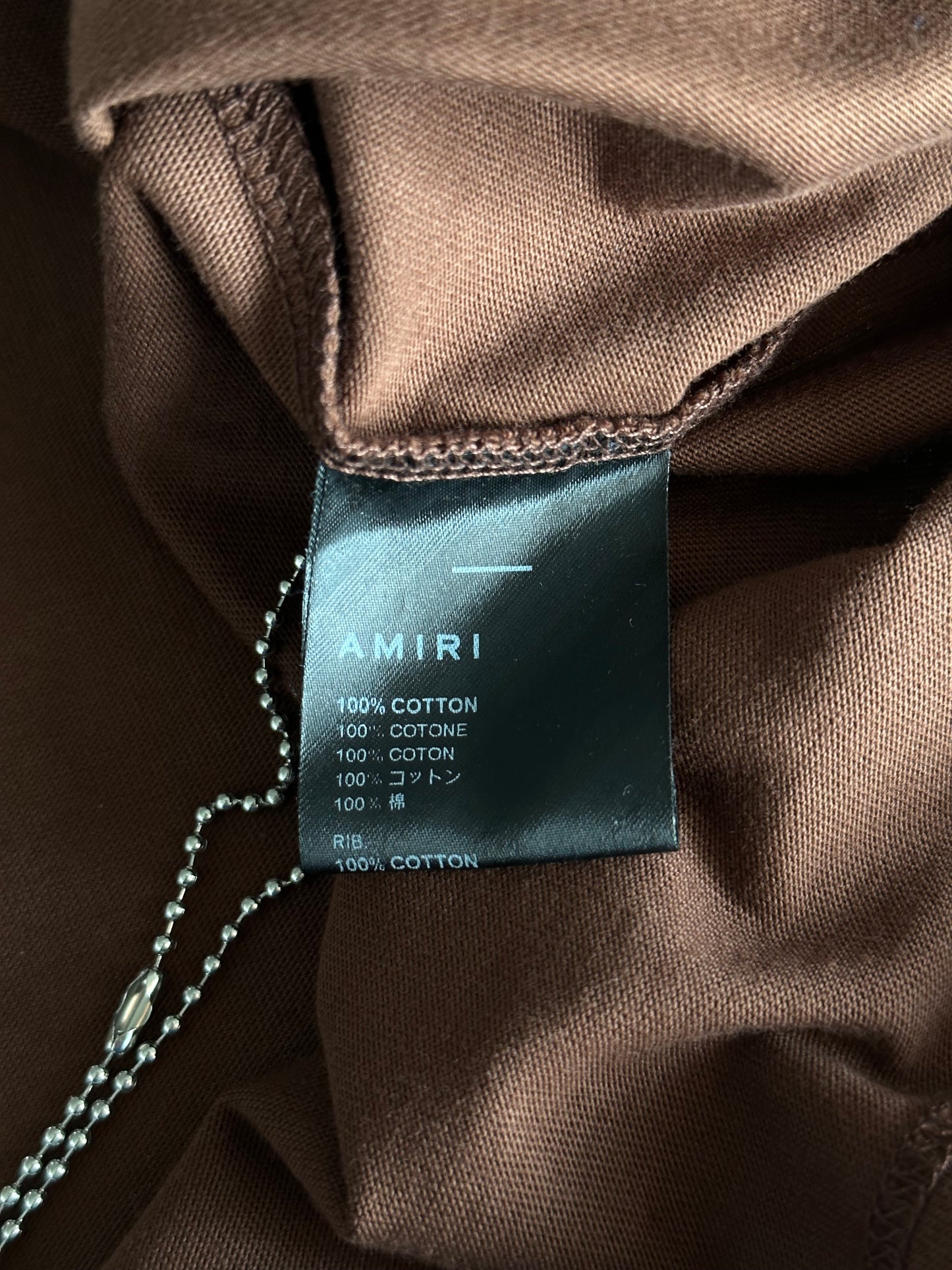 Amiri Brown & White Staggered Logo T-Shirt