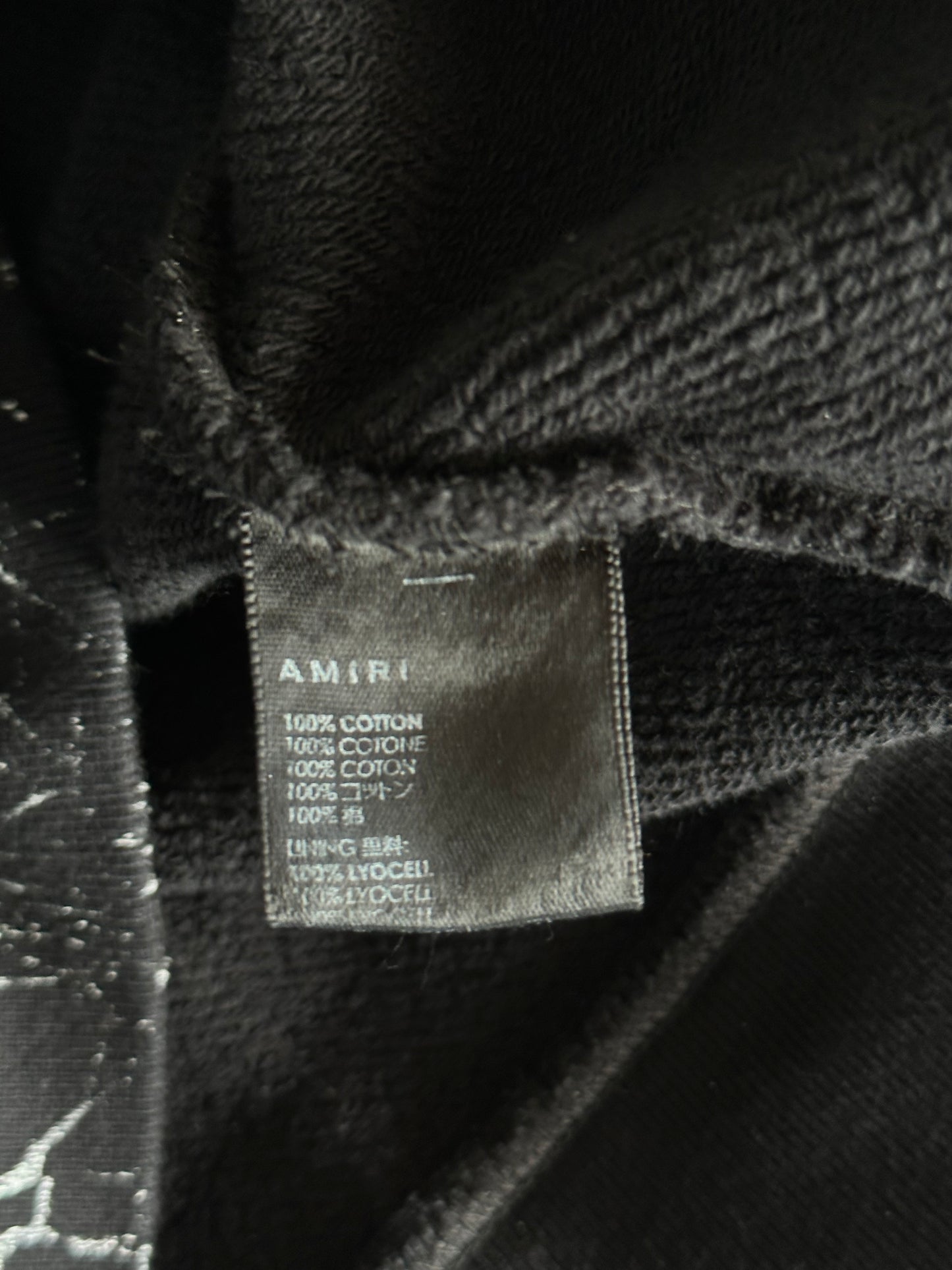 Amiri Black & White Cracked Core Logo Hoodie