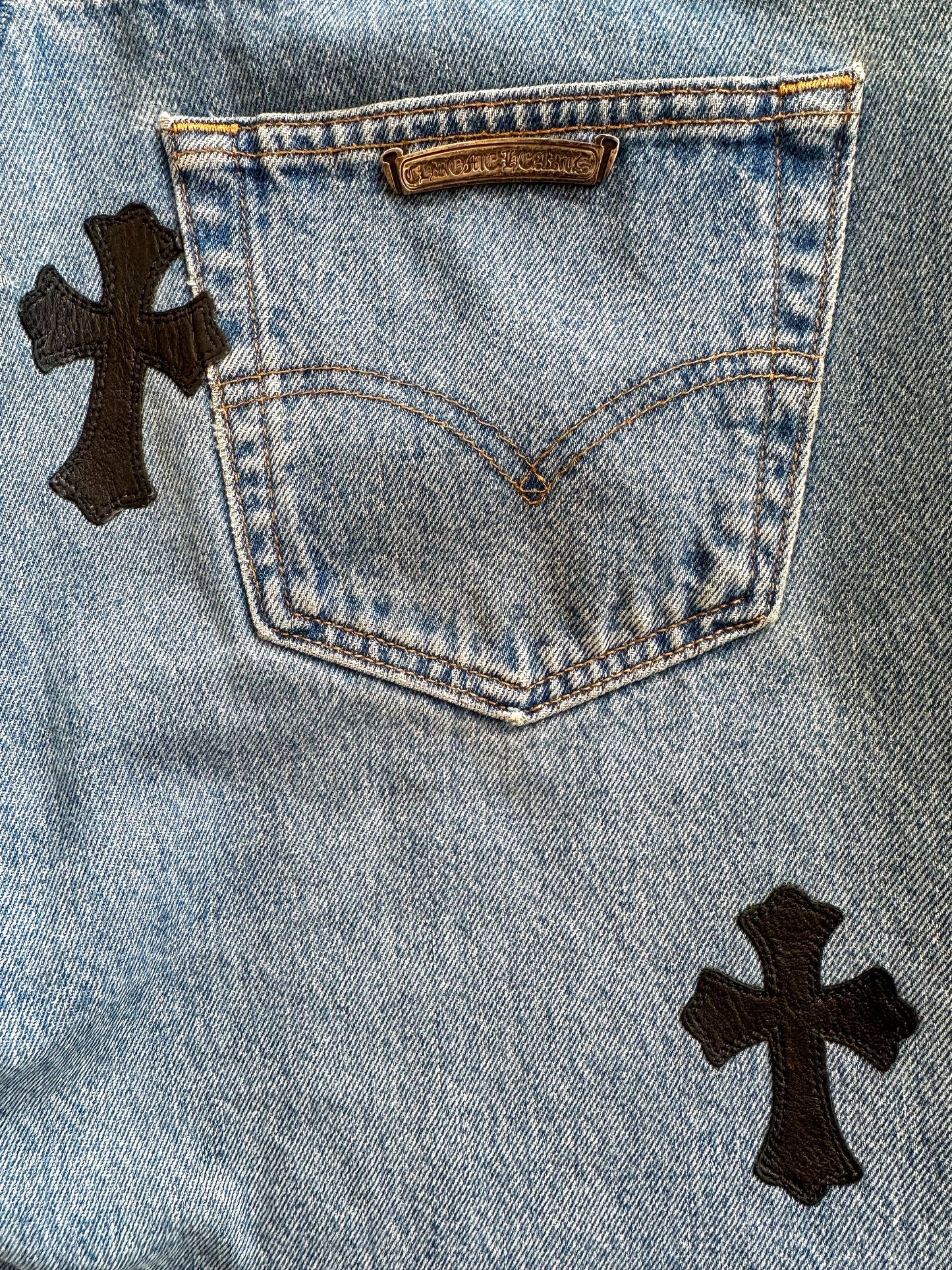 Chrome Hearts Levis Blue Cross Patch Jeans