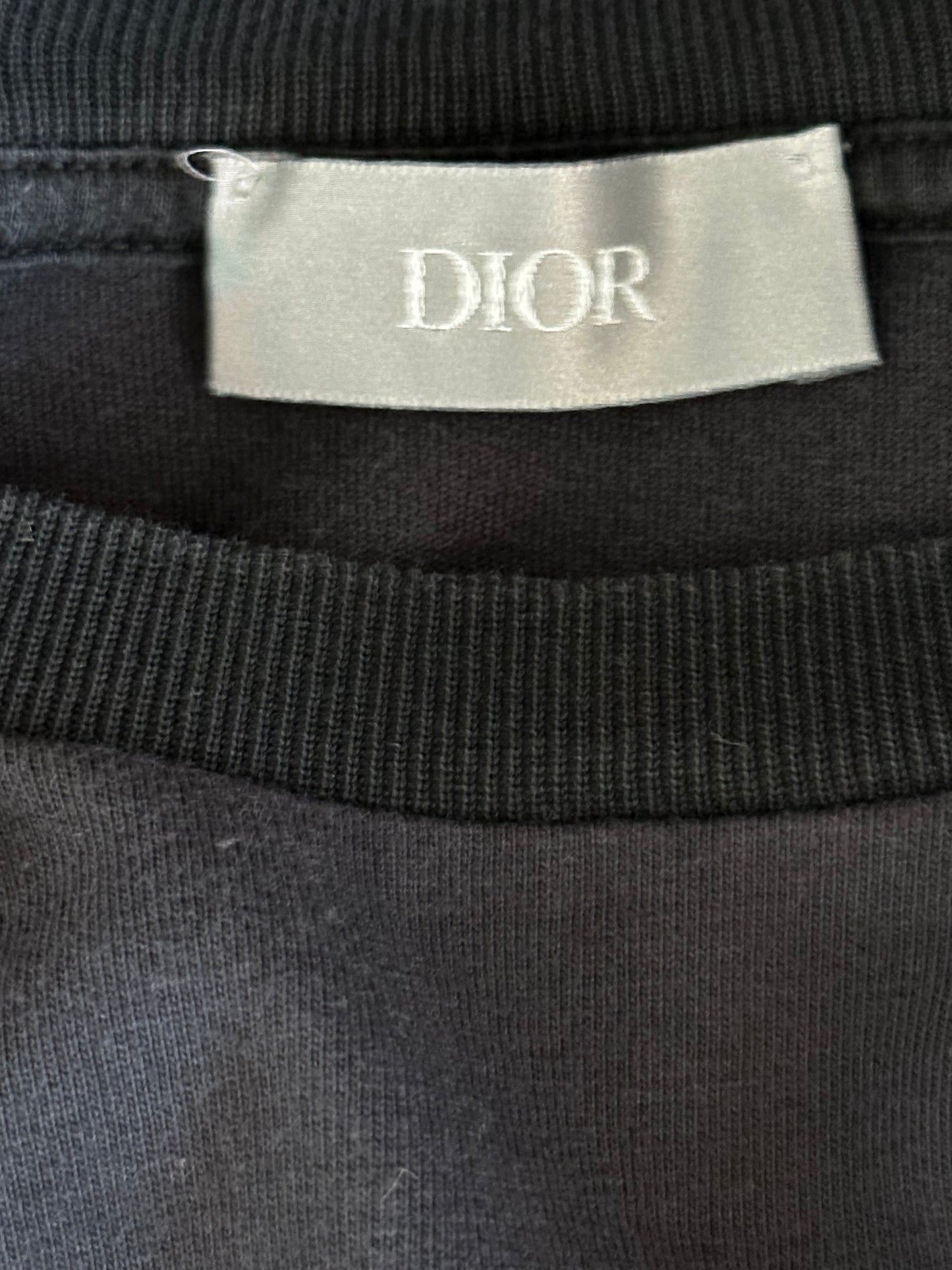 Dior Navy Distressed Oblique T-Shirt