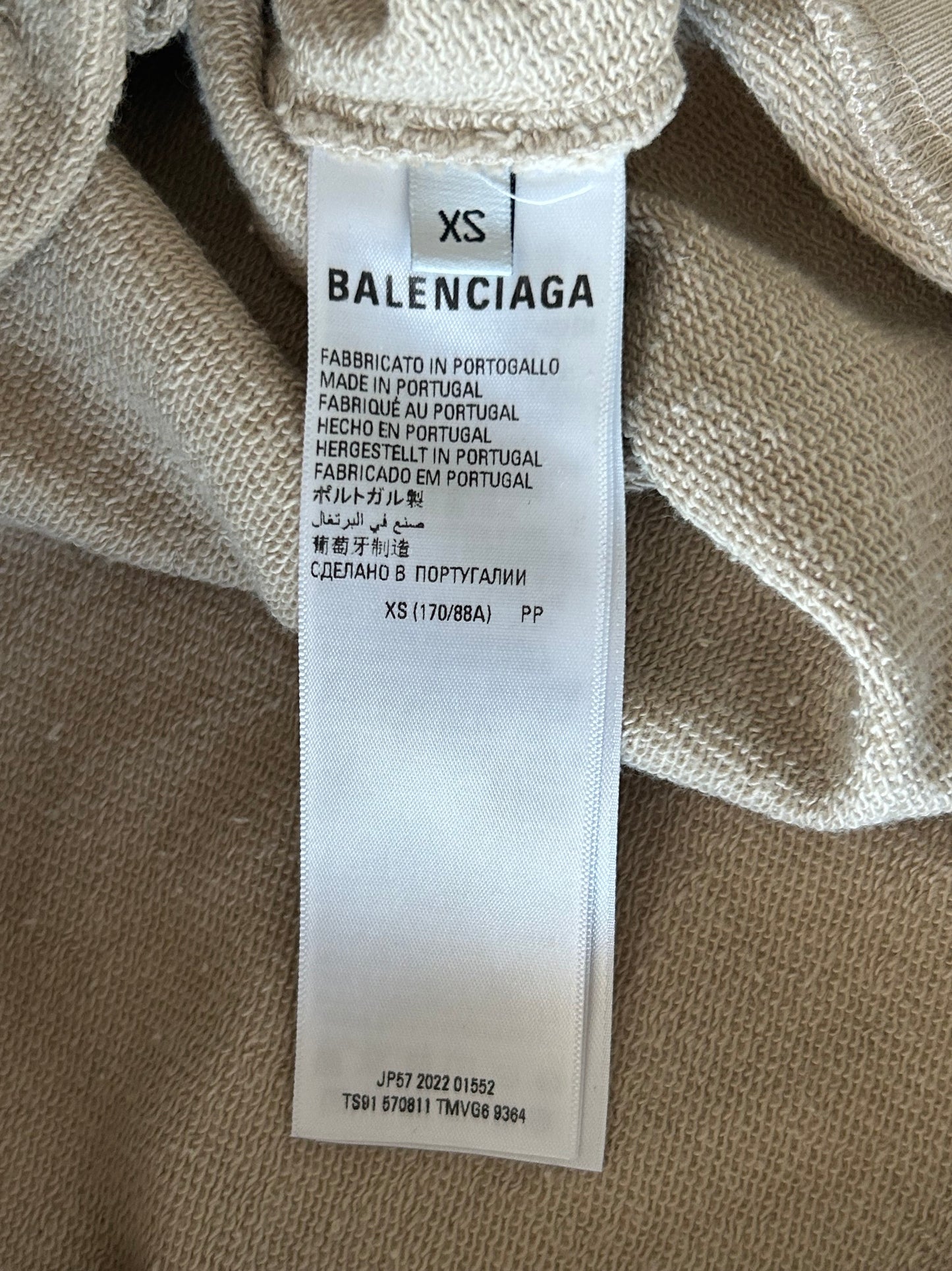 Balenciaga Beige & Black Embroidered BB Icon Logos Hoodie