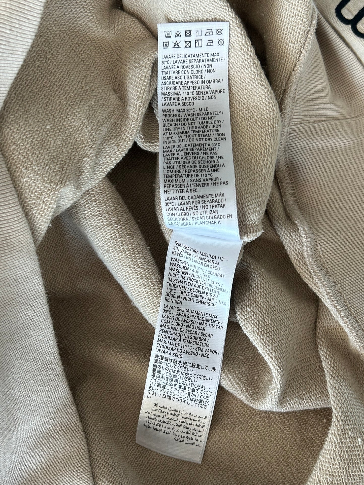Balenciaga Beige & Black Embroidered BB Icon Logos Hoodie