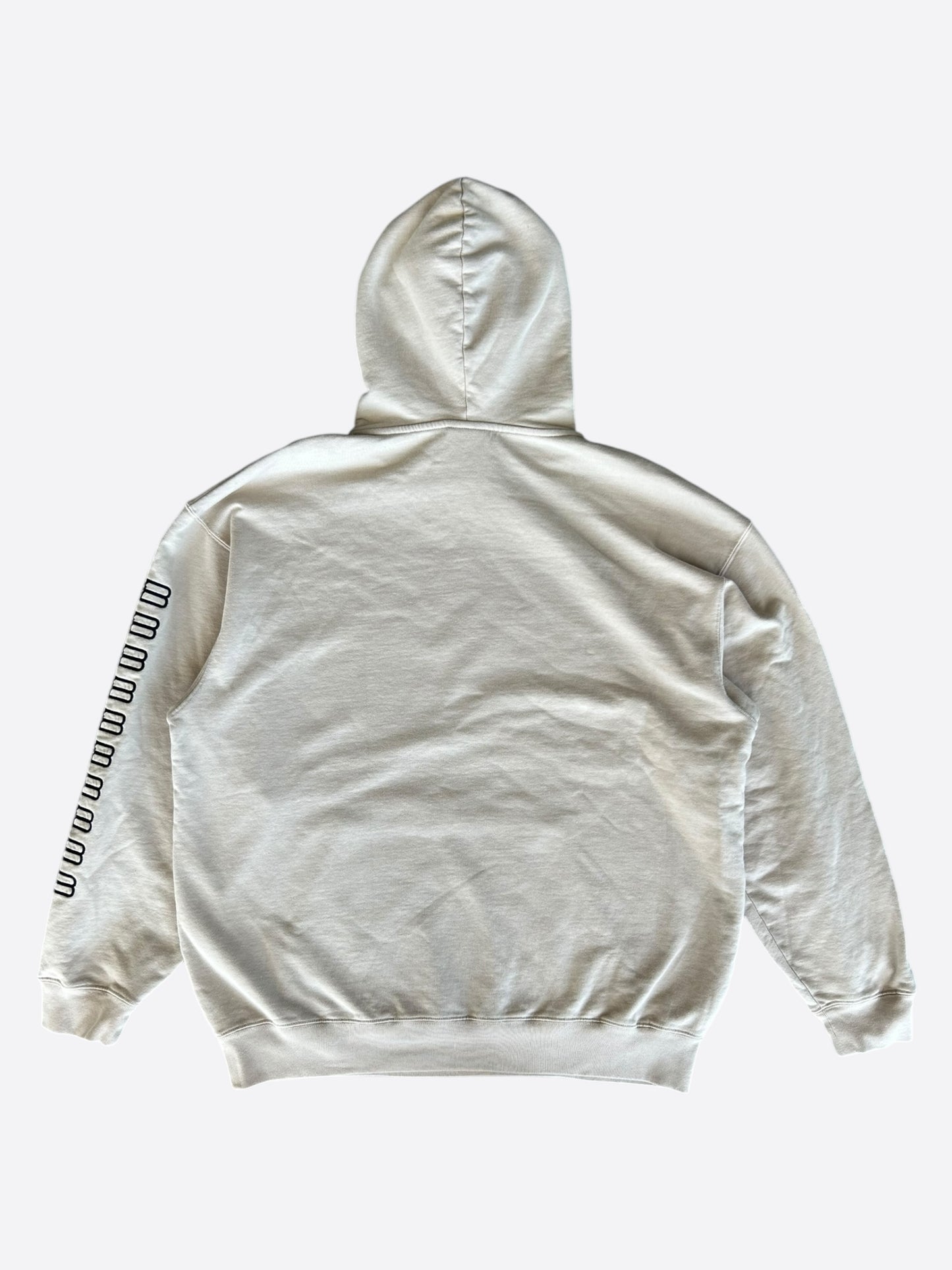 Balenciaga Beige & Black Embroidered BB Icon Logos Hoodie