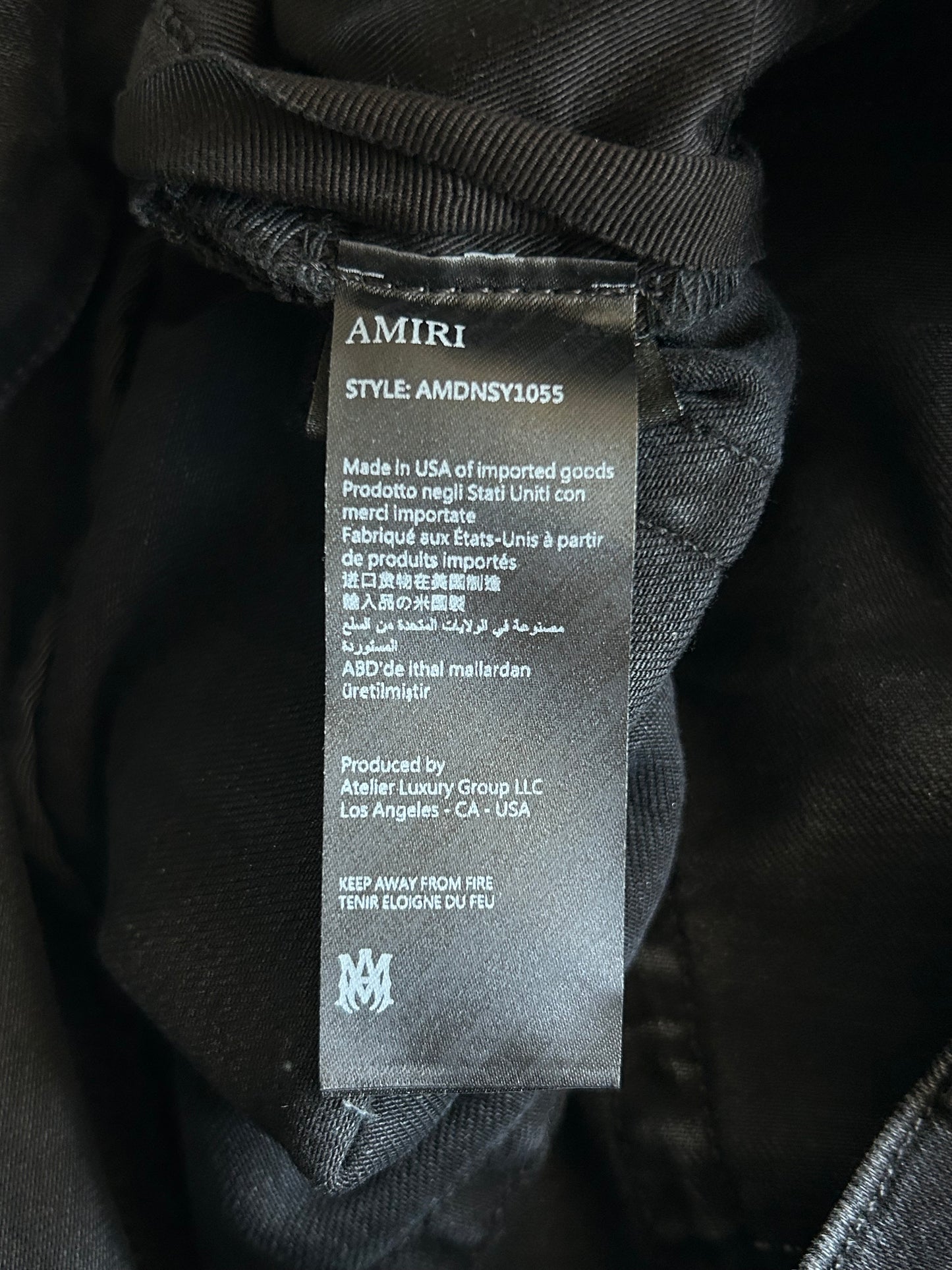 Amiri Black & White Suede Patch MX1 Jeans