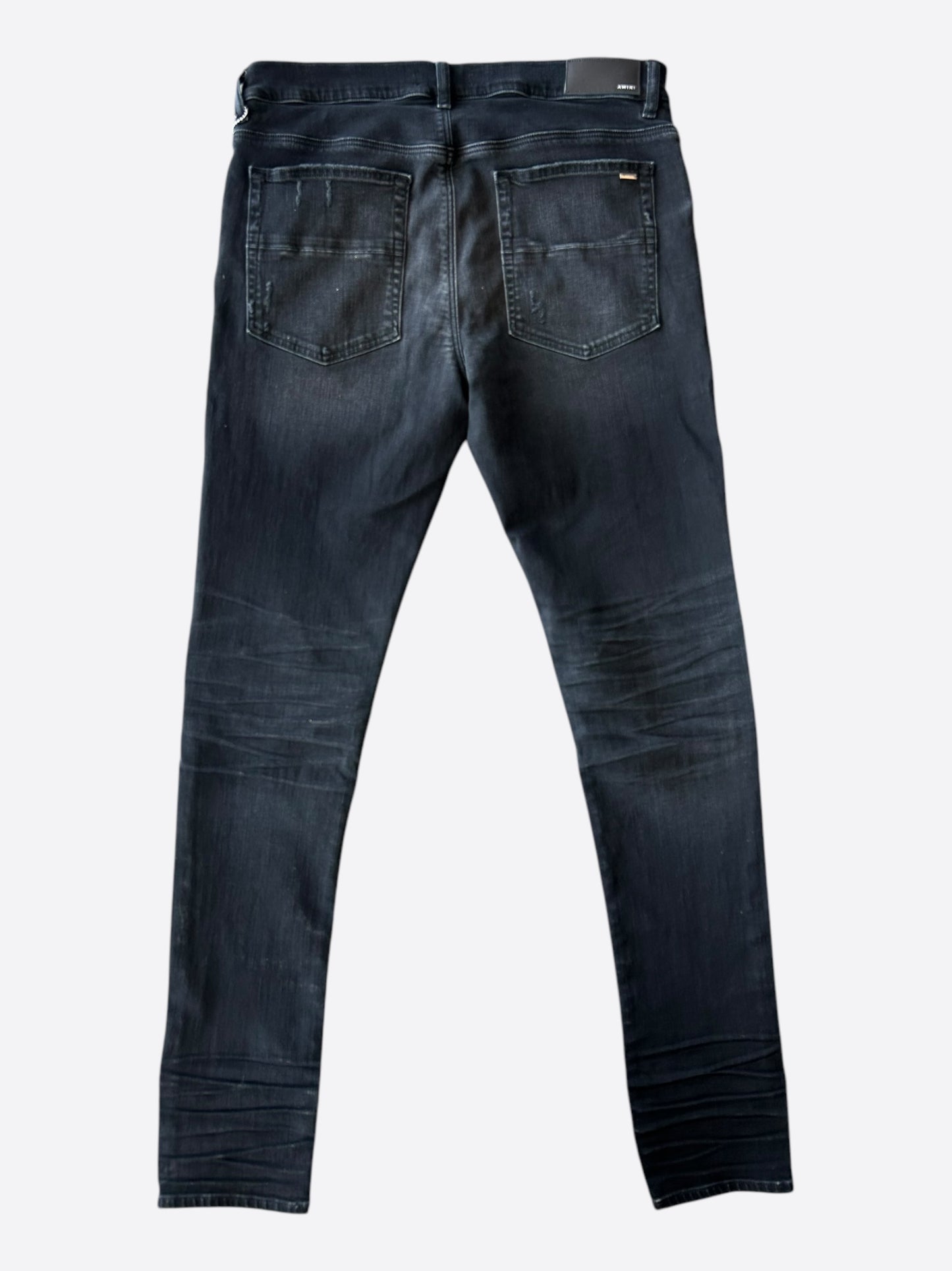 Amiri Black & White Suede Patch MX1 Jeans