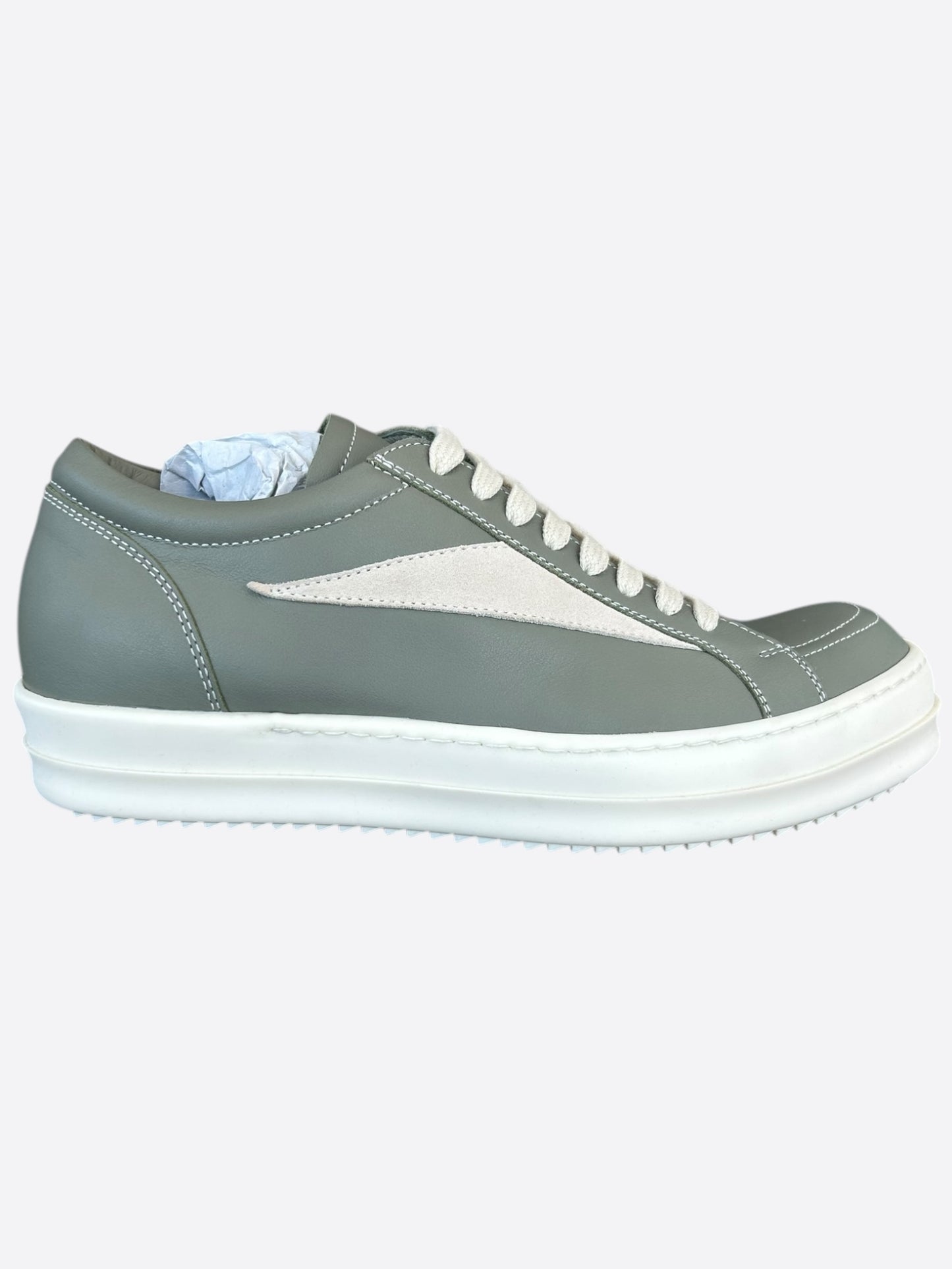 Rick Owens Green & White Vintage Low Women's Sneakers