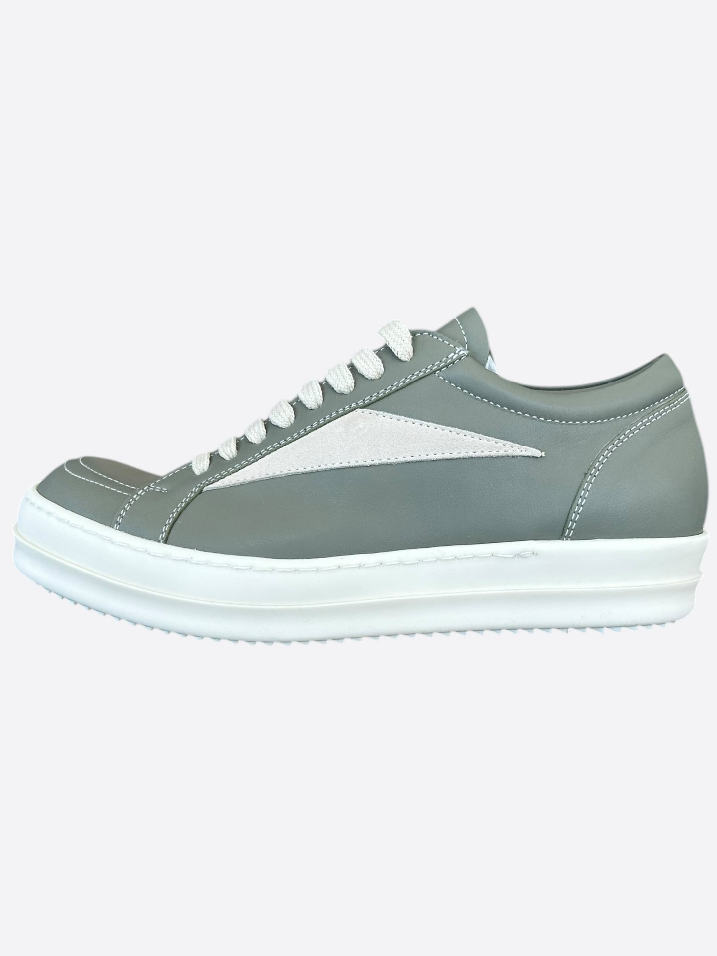 Rick Owens Green & White Vintage Low Women's Sneakers