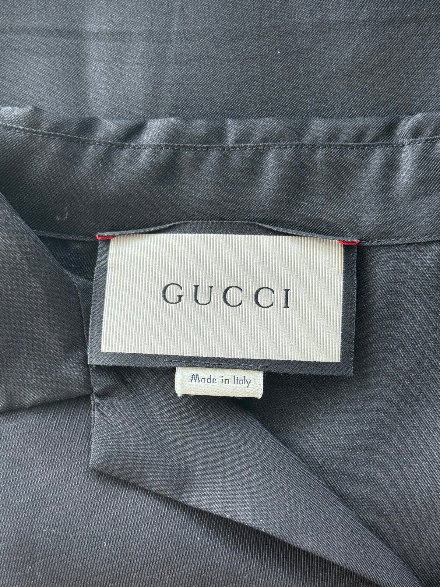 Gucci Black Cat logo Button Up Shirt