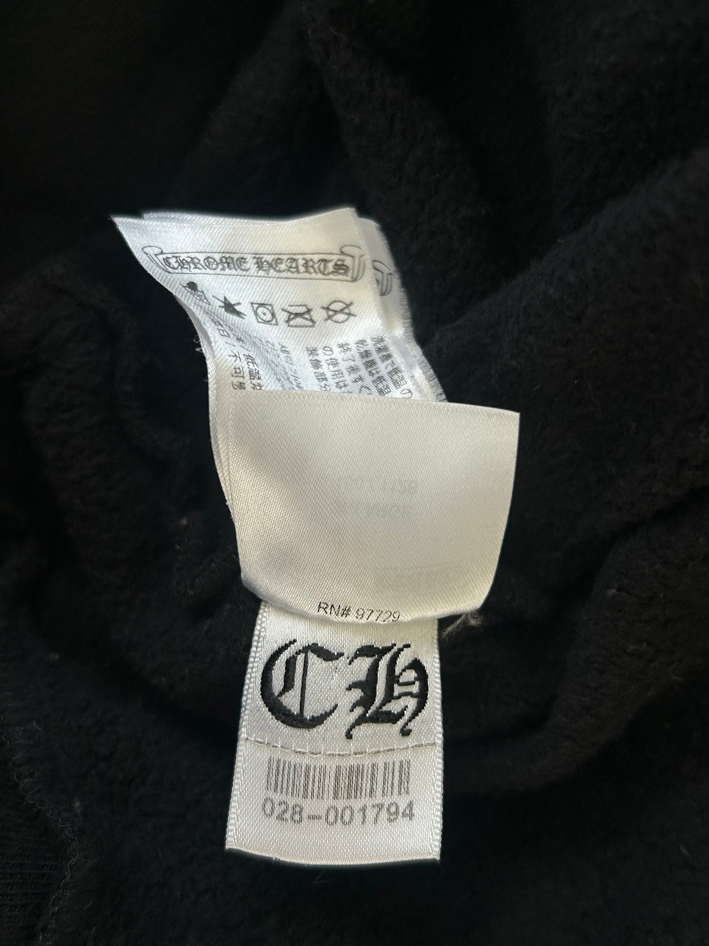 Chrome Hearts Black, White & Red Cross Logo Zip Up Hoodie