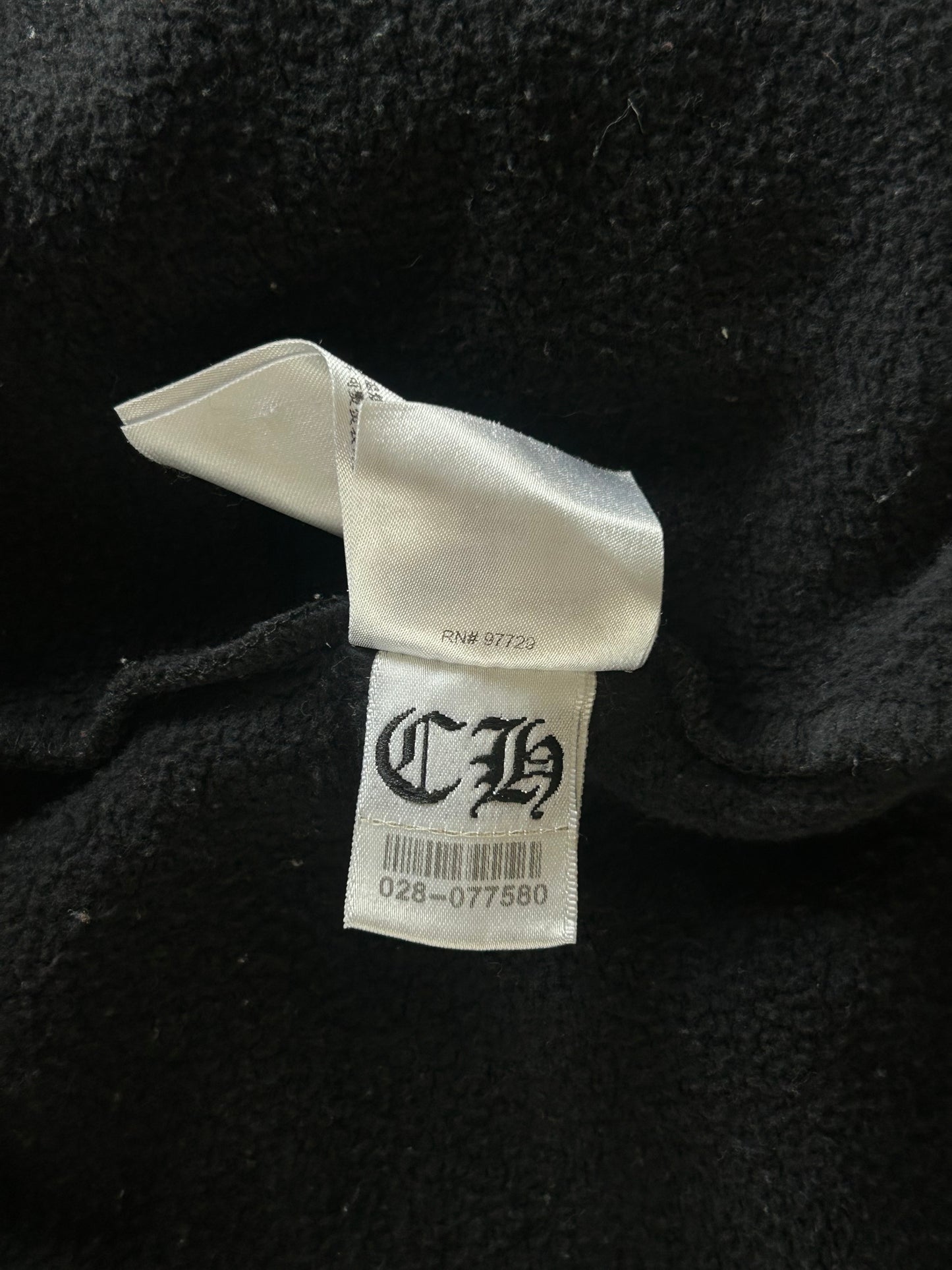 Chrome Hearts Black & White T-Bar Logo Zip Up Hoodie