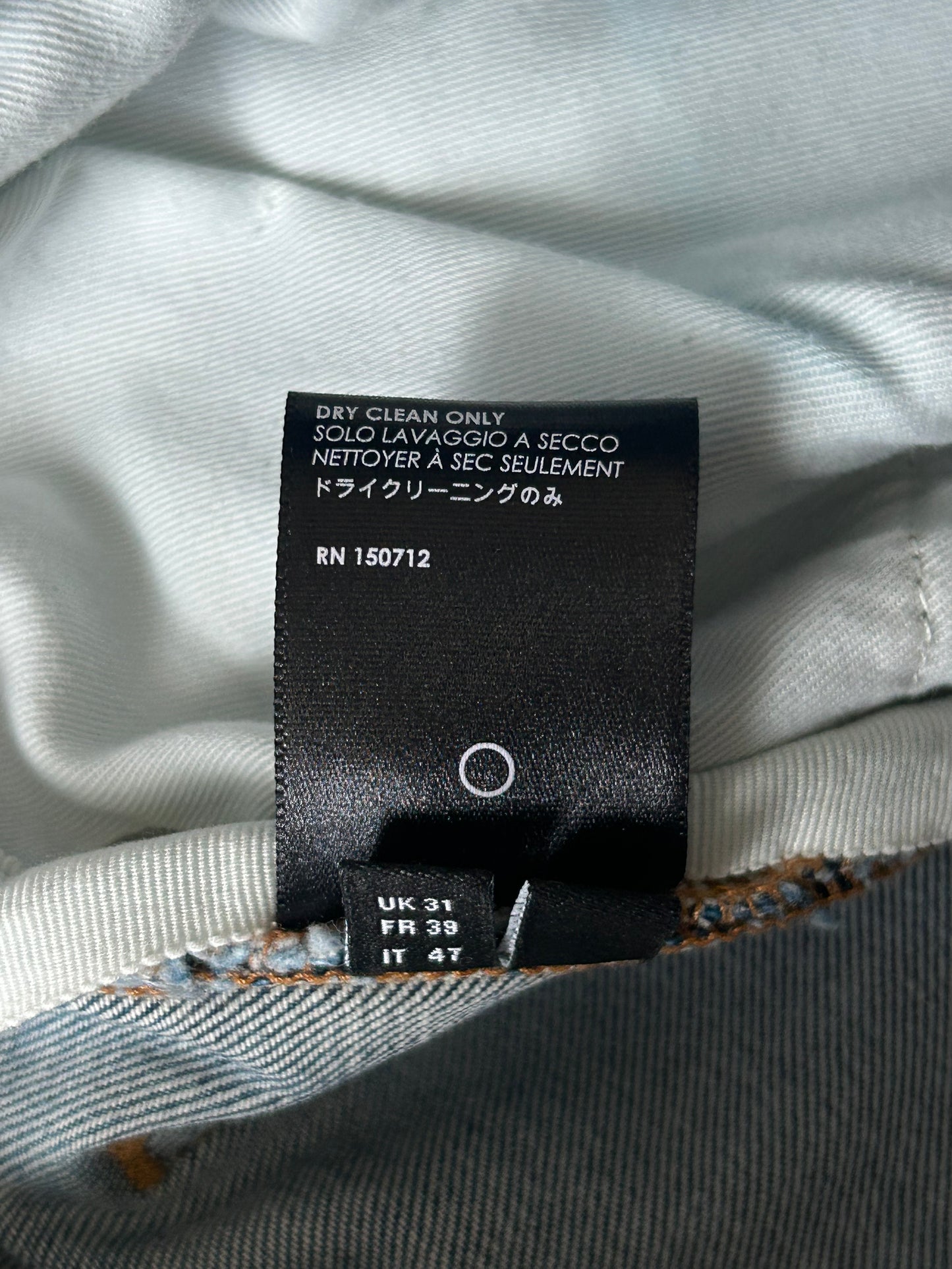 Amiri Clay Indigo White Patch Thrasher Jeans