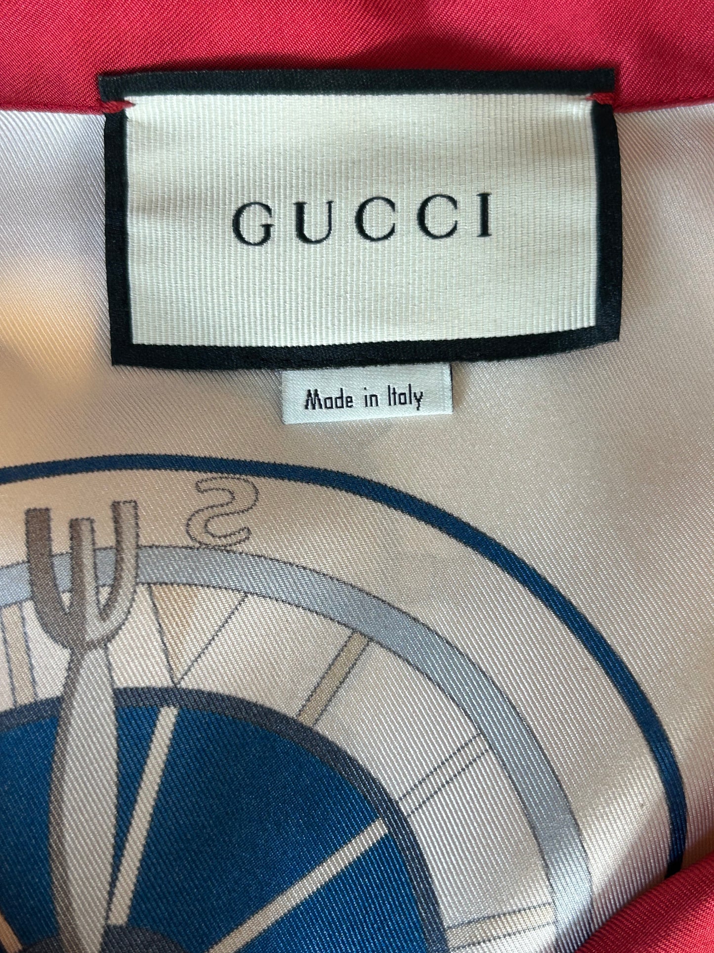 Gucci Beige & Red Nautical Graphic Button Up Shirt