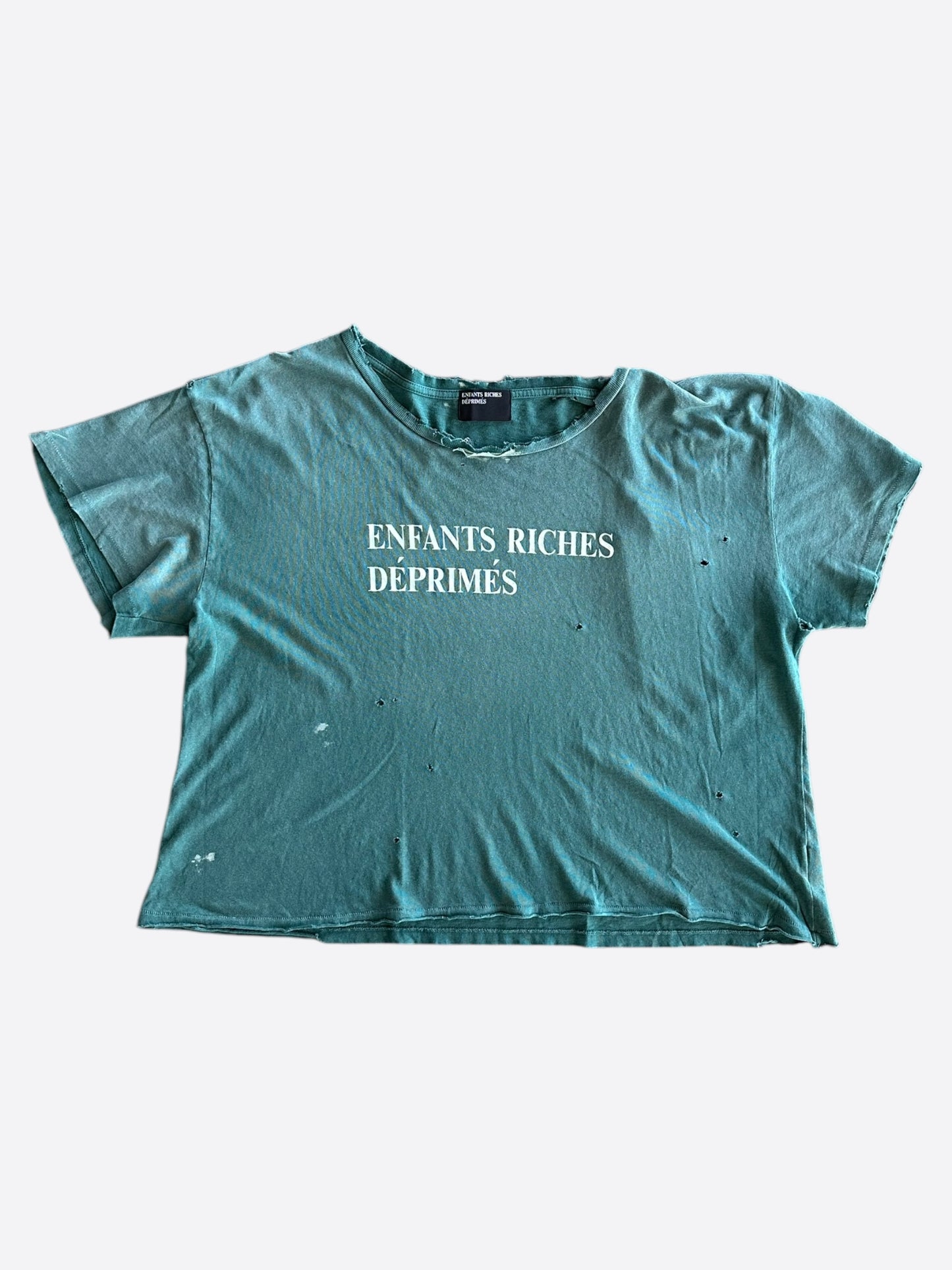 Enfants Riches Deprimes Faded Green & White Classic Logo T-Shirt