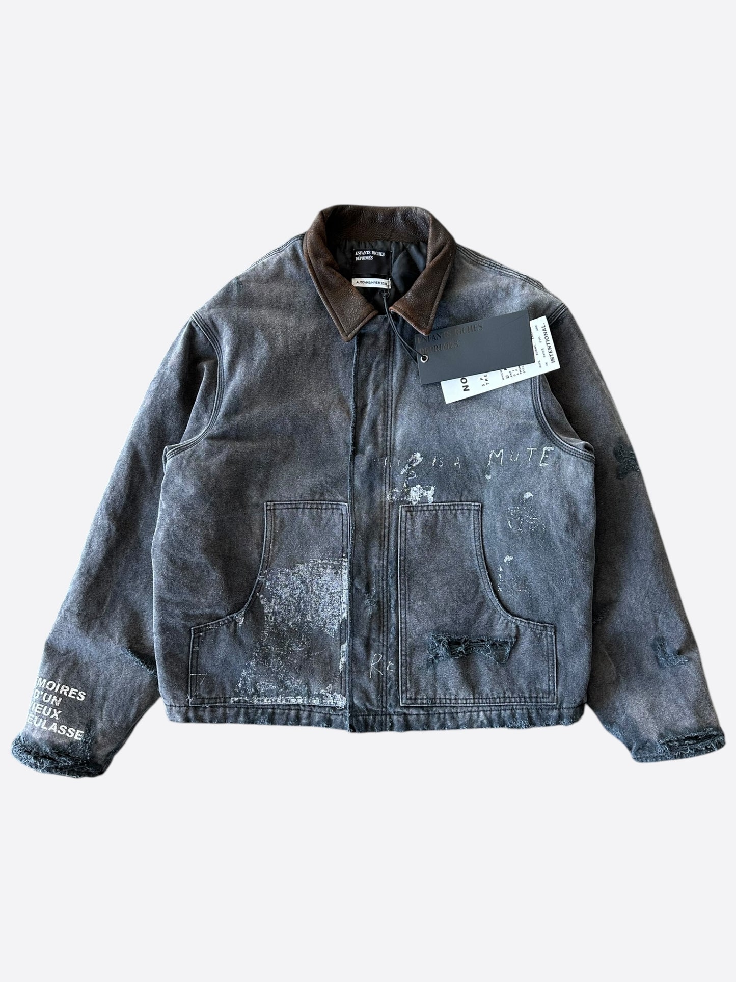 Enfants Riches Deprimes Faded Black Canvas Work Jacket