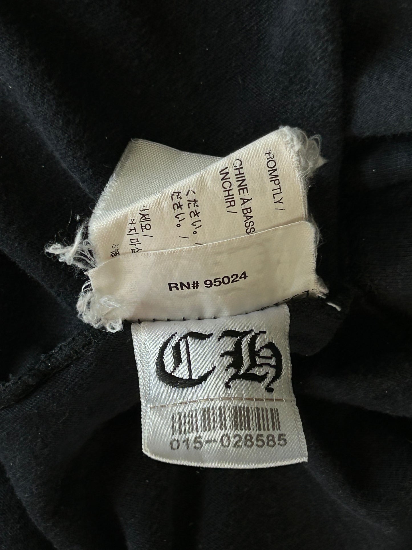 Chrome Hearts Black & White Vine Dagger Logo T-Shirt