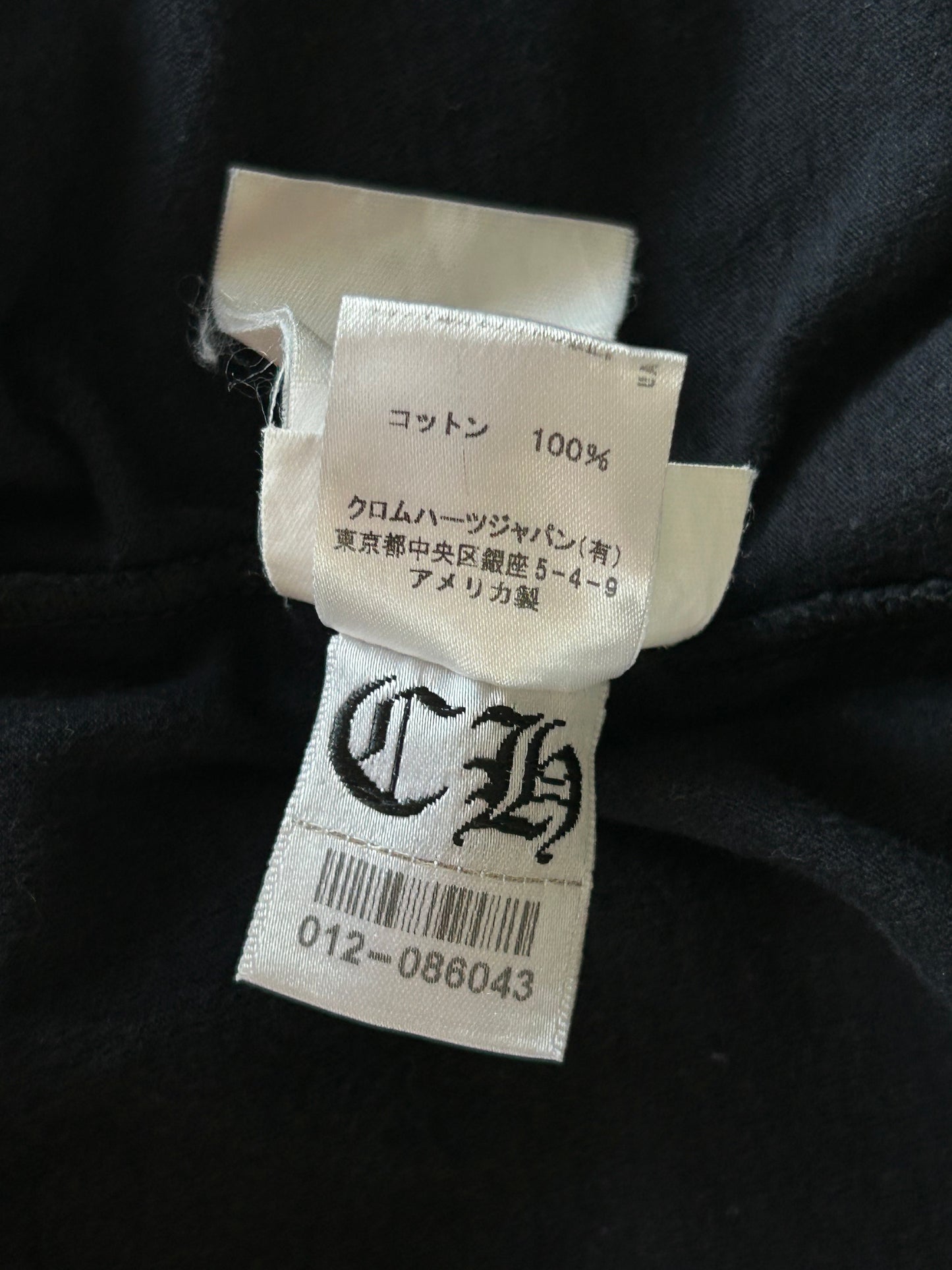 Chrome Hearts Black & White Fleur Scroll Logo T-Shirt