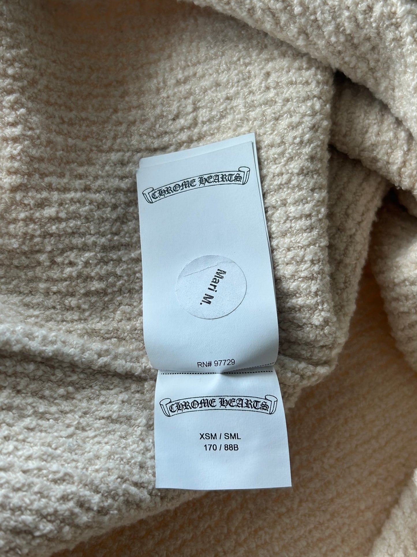 Chrome Hearts Beige & Cheetah Cross Patch Knitted Hoodie