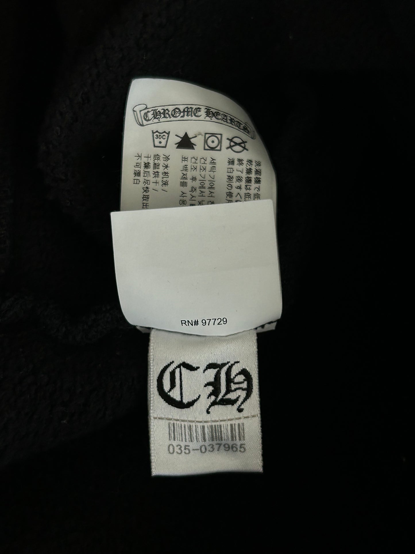 Chrome Hearts Black & White Embroidered Logo Quarter Zip Sweater