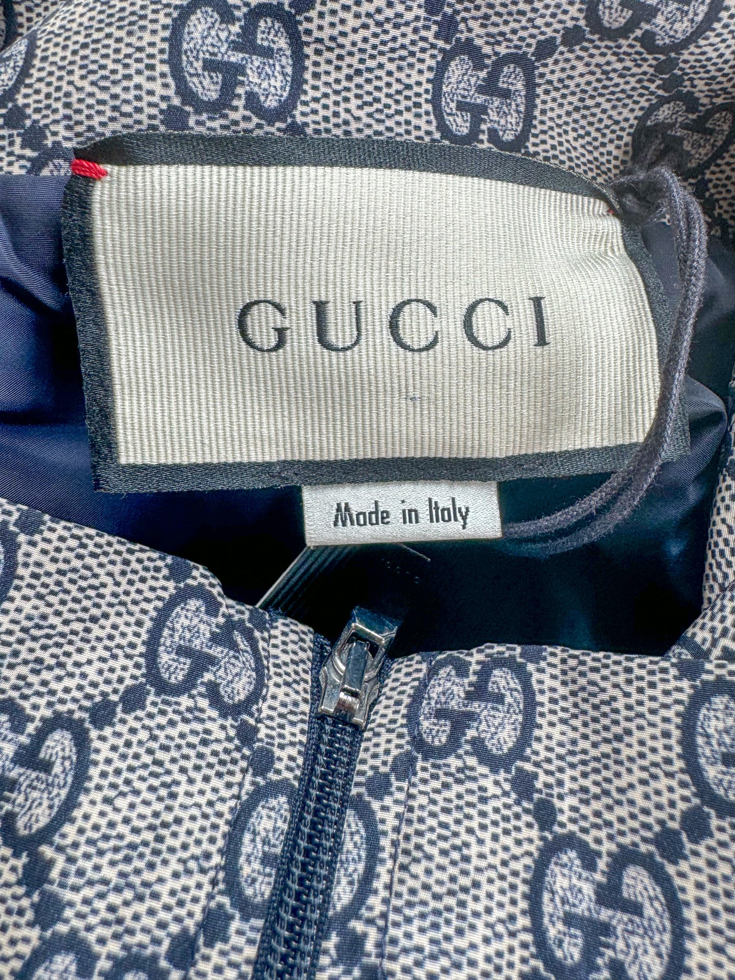 Gucci Beige GG Monogram Striped Windbreaker