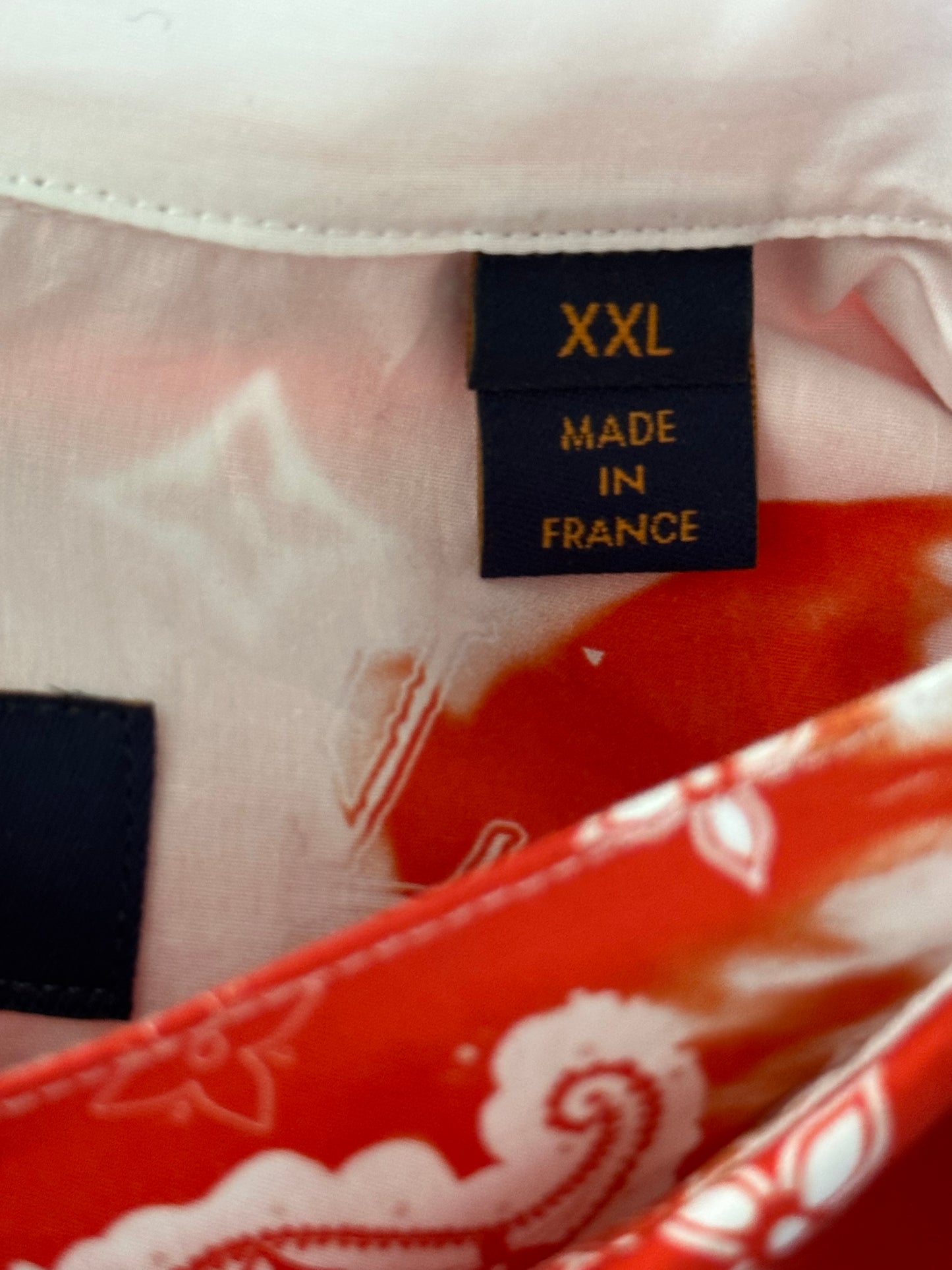 Louis Vuitton Red Bandana Bleached Short Sleeve Button Up Shirt