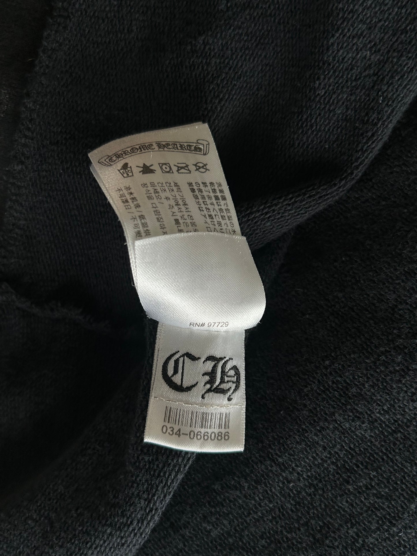 Chrome Hearts Black & White Cross Jacquard Horseshoe Logo Zip Hoodie