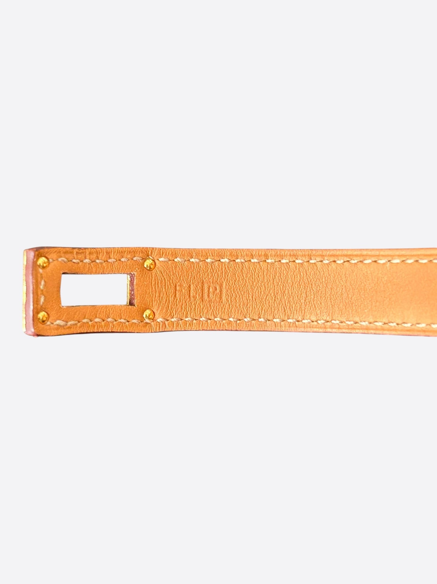 Hermes Orange Swift & Gold Hardware Kelly Double Tour Bracelet