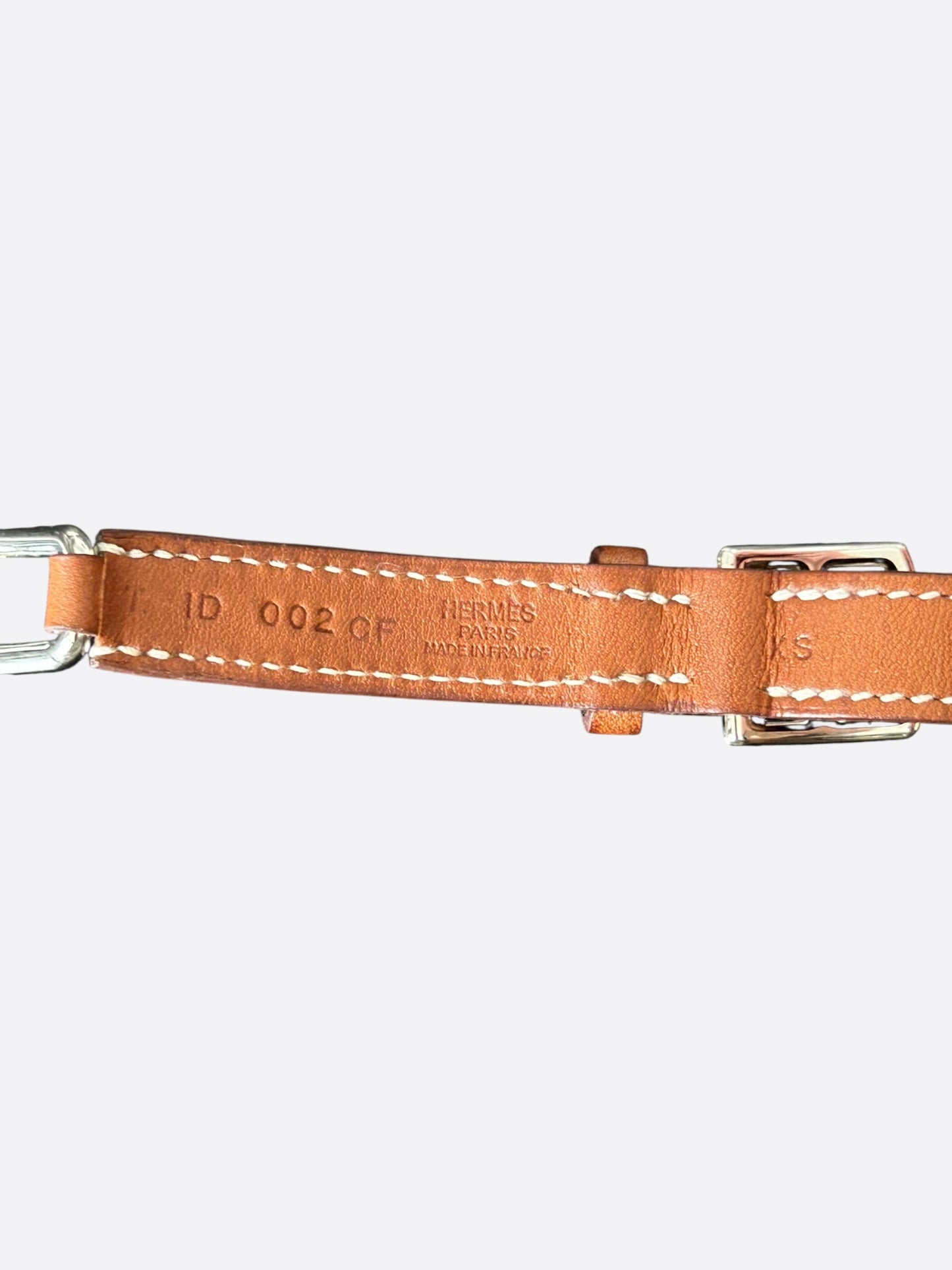 Hermes Brown Swift & Palladium Hardware Switch Bracelet