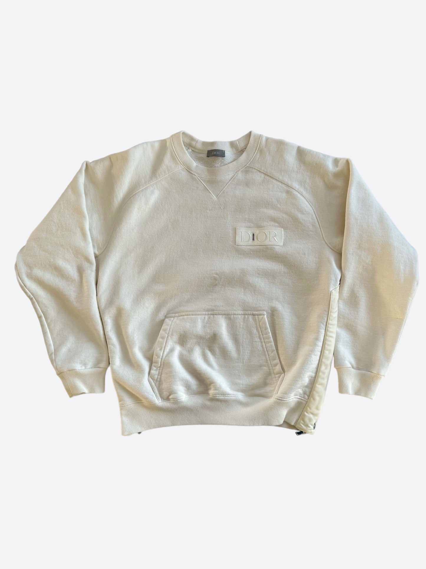 Dior Sacai White Embroidered Patch Sweater