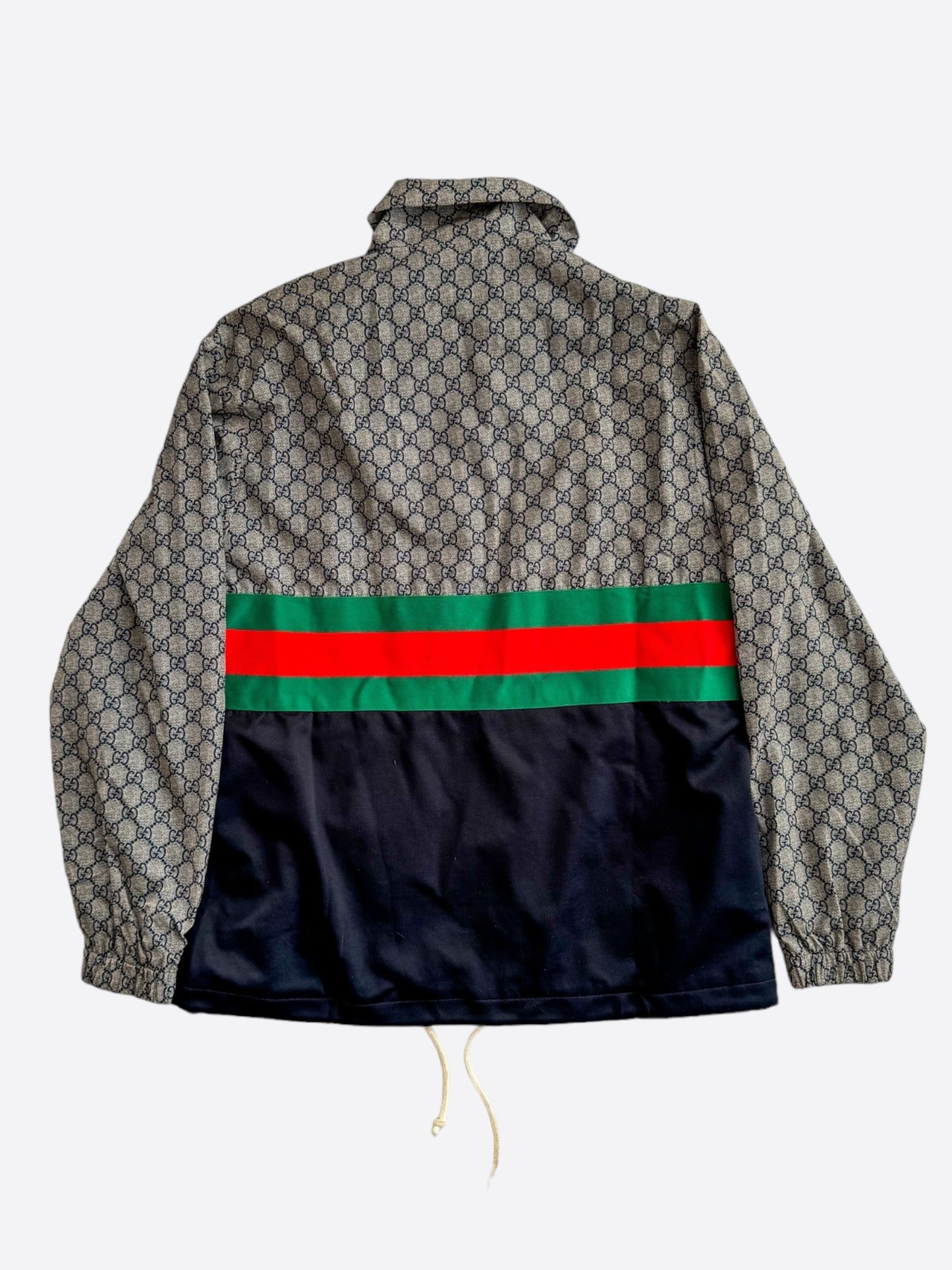 Gucci Beige GG Monogram Striped Windbreaker
