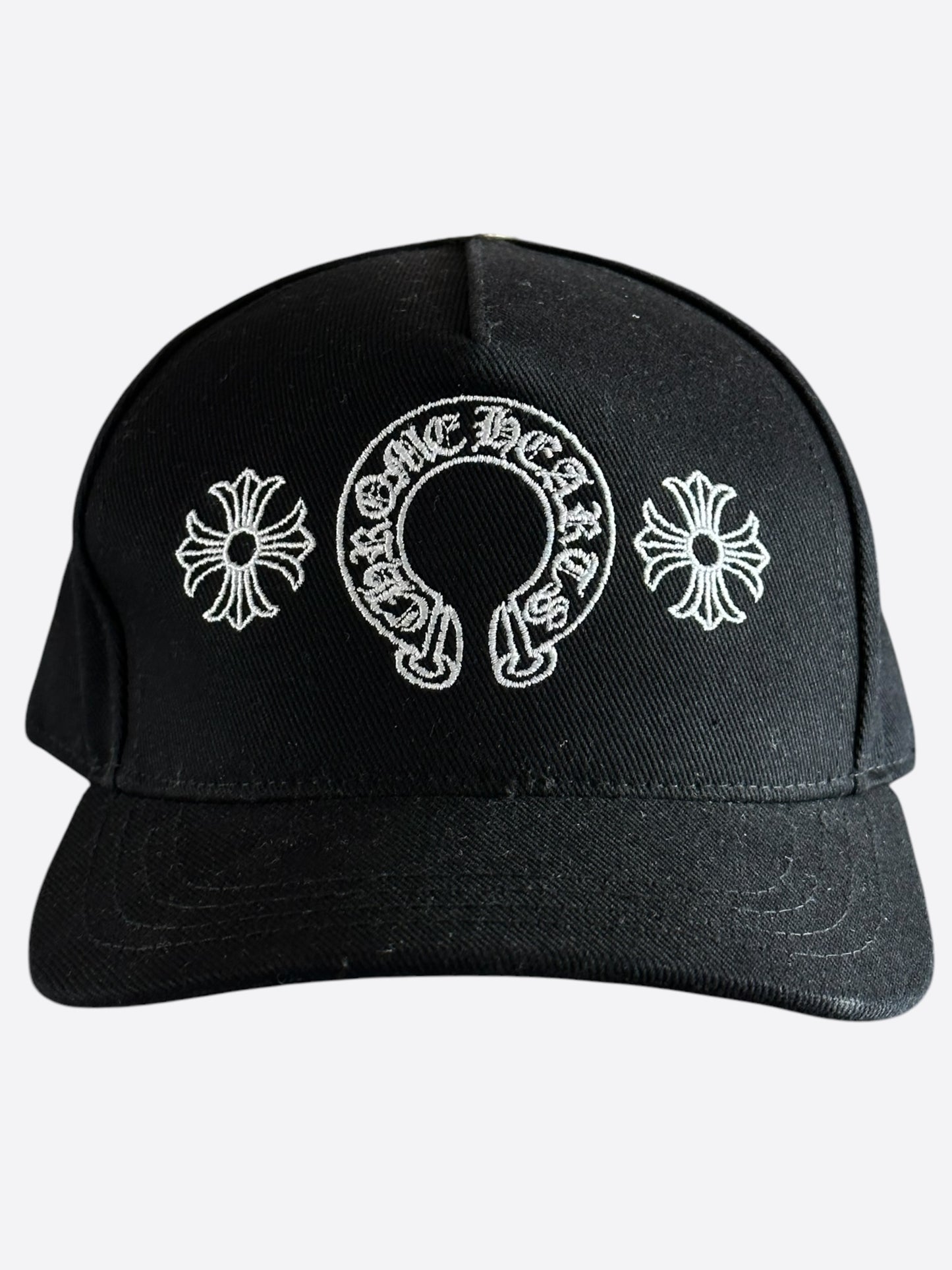 Chrome Hearts Black & White Horseshoe Logo Hat