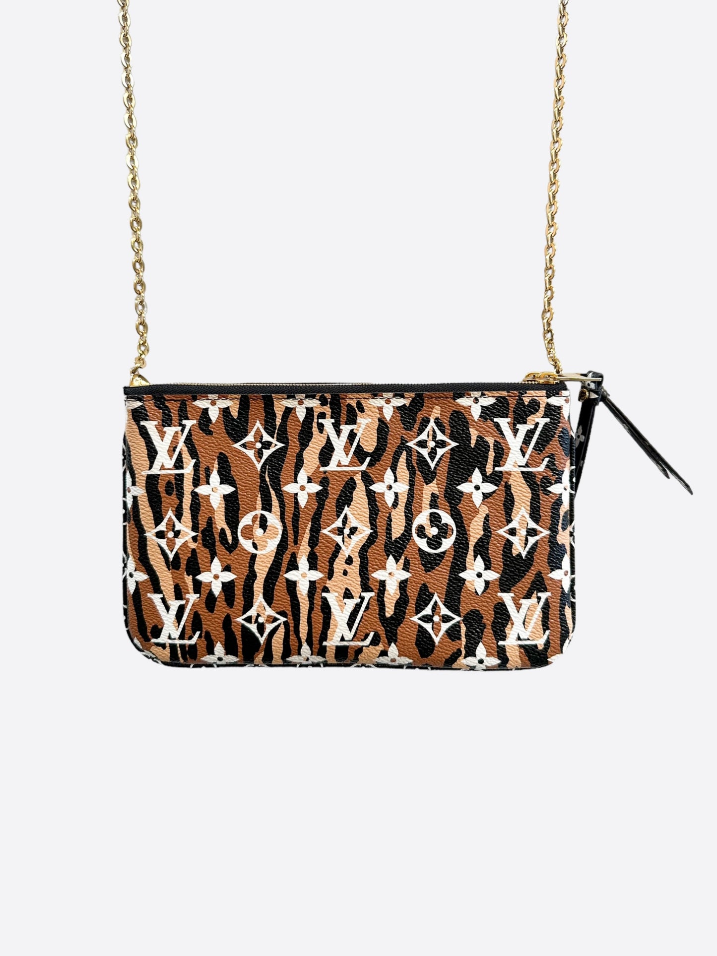 Louis Vuitton Black Jungle Monogram Double Zip Pochette