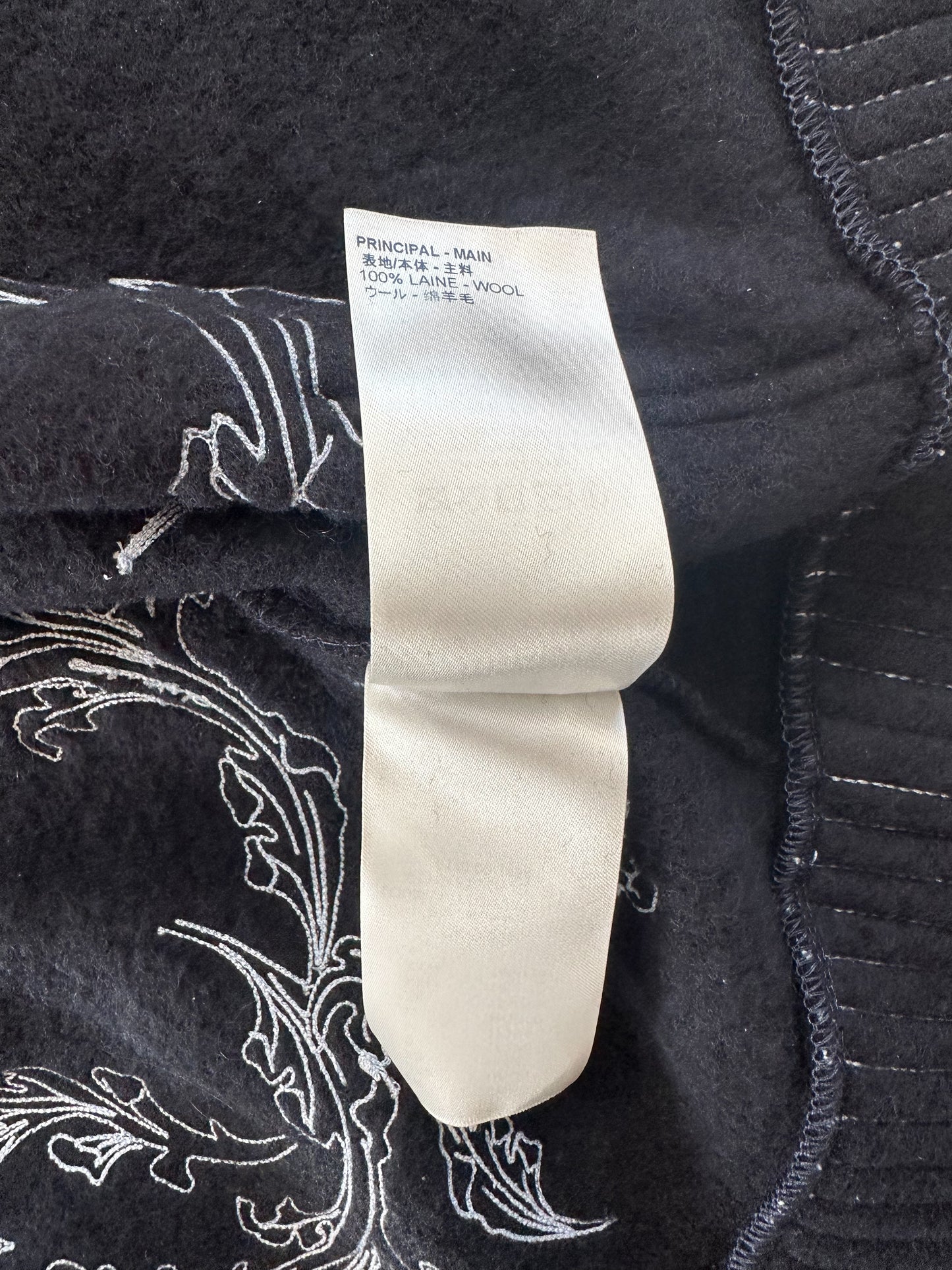 Louis Vuitton Navy & White Flower Embroidered Zip Up Hoodie