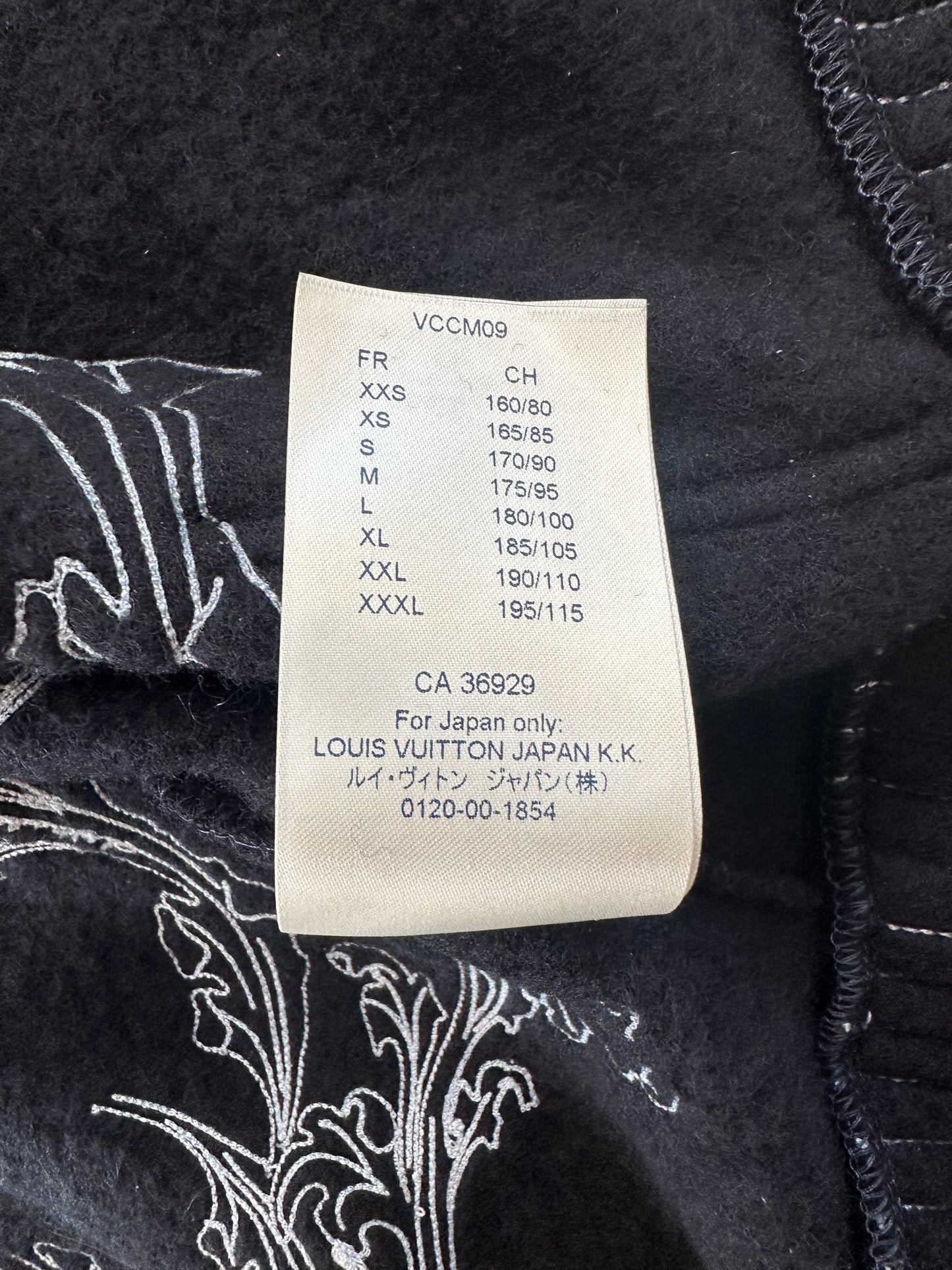 Louis Vuitton Navy & White Flower Embroidered Zip Up Hoodie