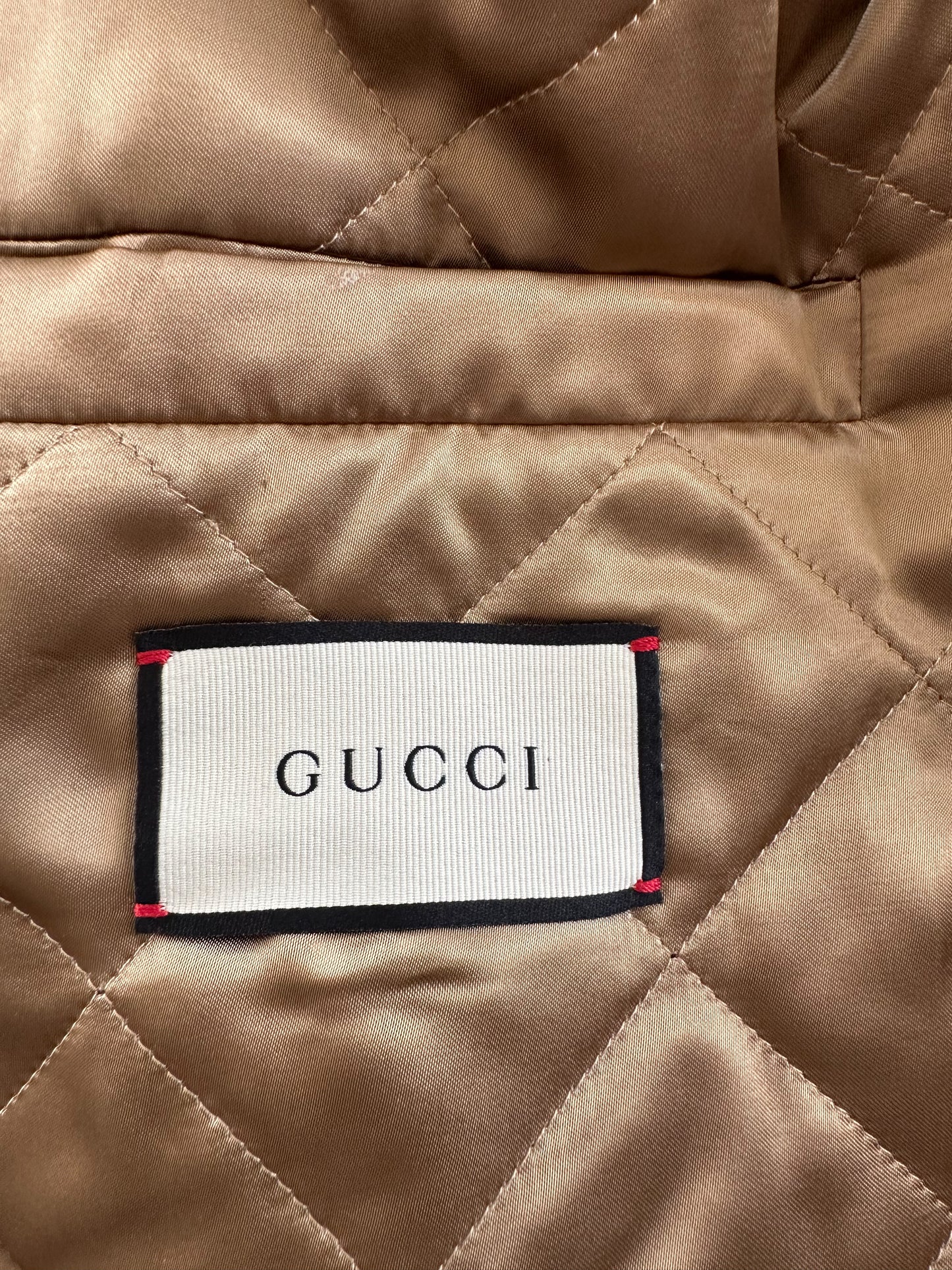 Gucci Black & Red GG Monogram Marco Wool Jacket