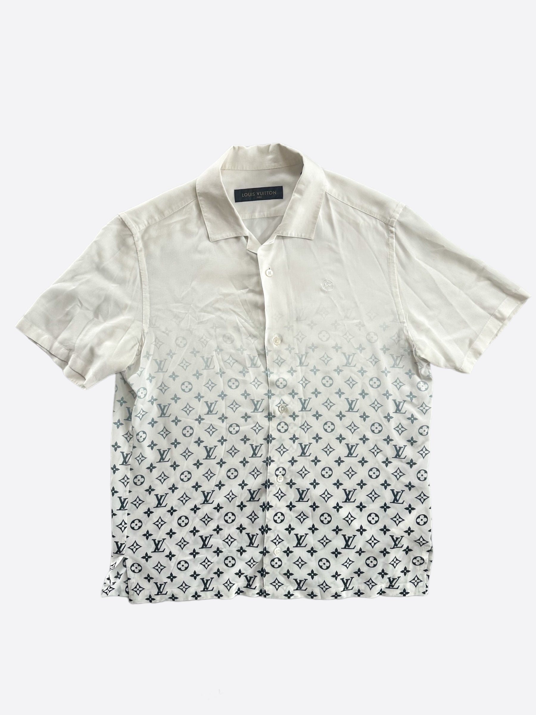Louis Vuitton Fragment White u0026 Black Gradient Button Up Shirt