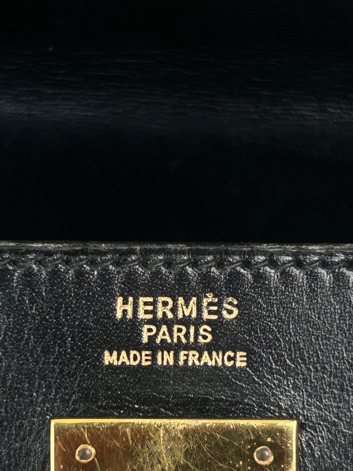 Hermes Black Box Leather & Gold Hardware Kelly 32