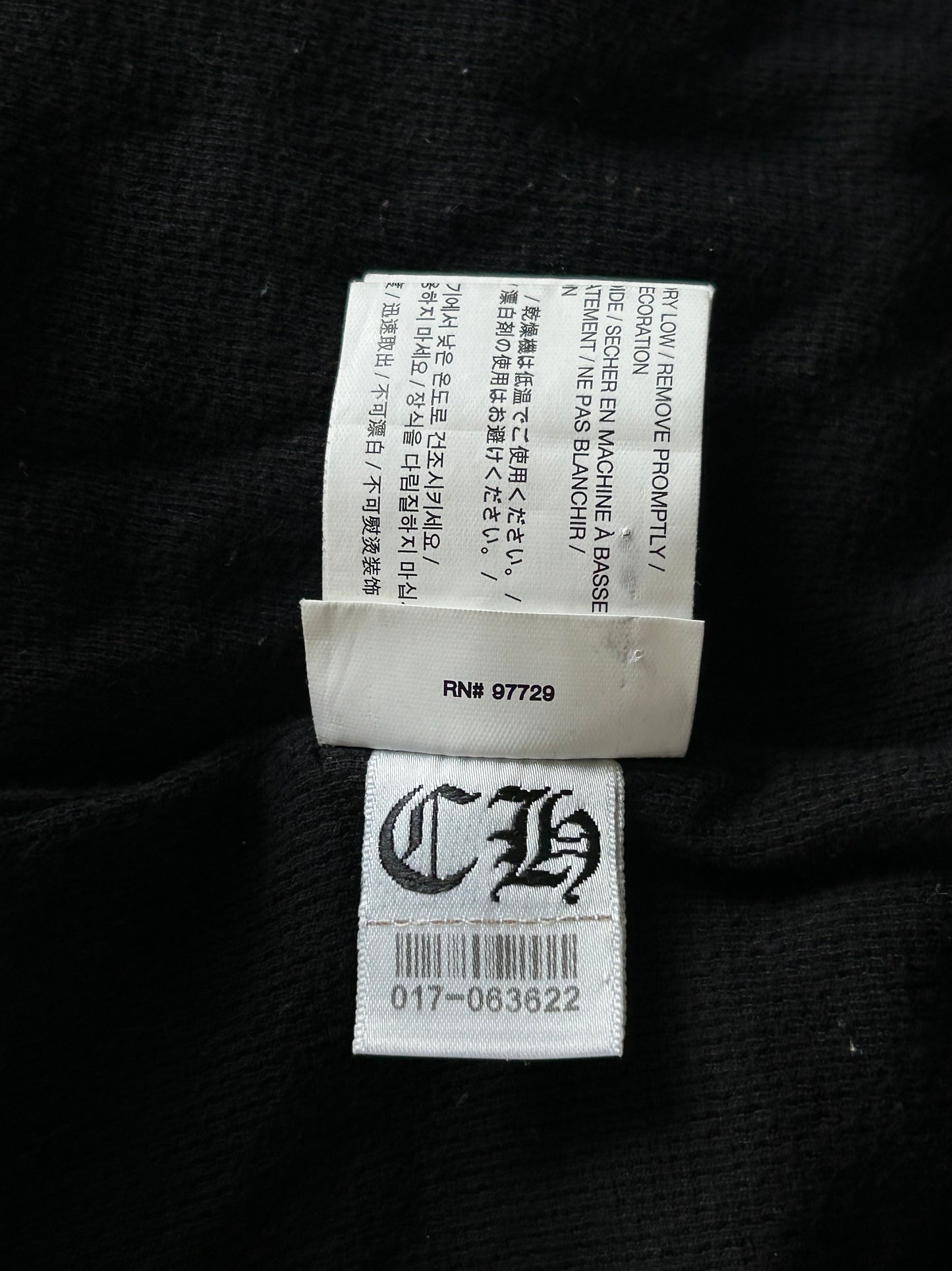 Chrome Hearts Black & White Malibu Cross Logo Zip Up Thermal Hoodie